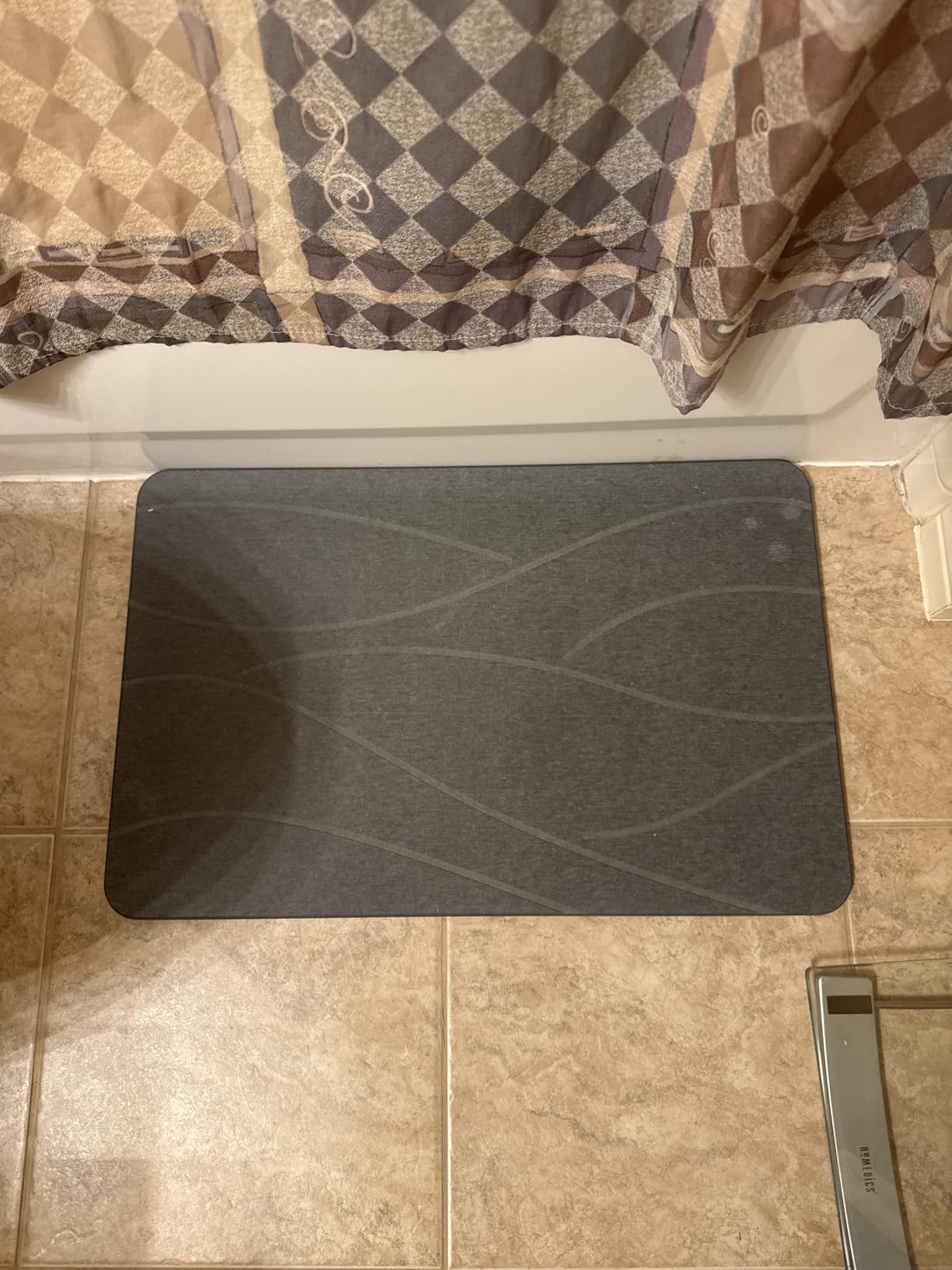 Veeloim Stone Bath Mat Diatomaceous Earth Shower Mat Non-Slip Super Absorbent Diatomite Stone Bath Mats for Bathroom Floor Quick Drying Natural Easy to Clean(23.6''x15.4