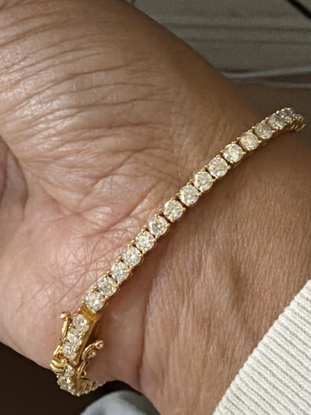 Moissanite Tennis Bracelet for Women Men White/Yellow Gold Plated S925 Sterling Silver D Color VVS1 Round Cut Moissanite Bracelets 3/4/5/6MM 6.5/7/7.5/8inch customer photo 1