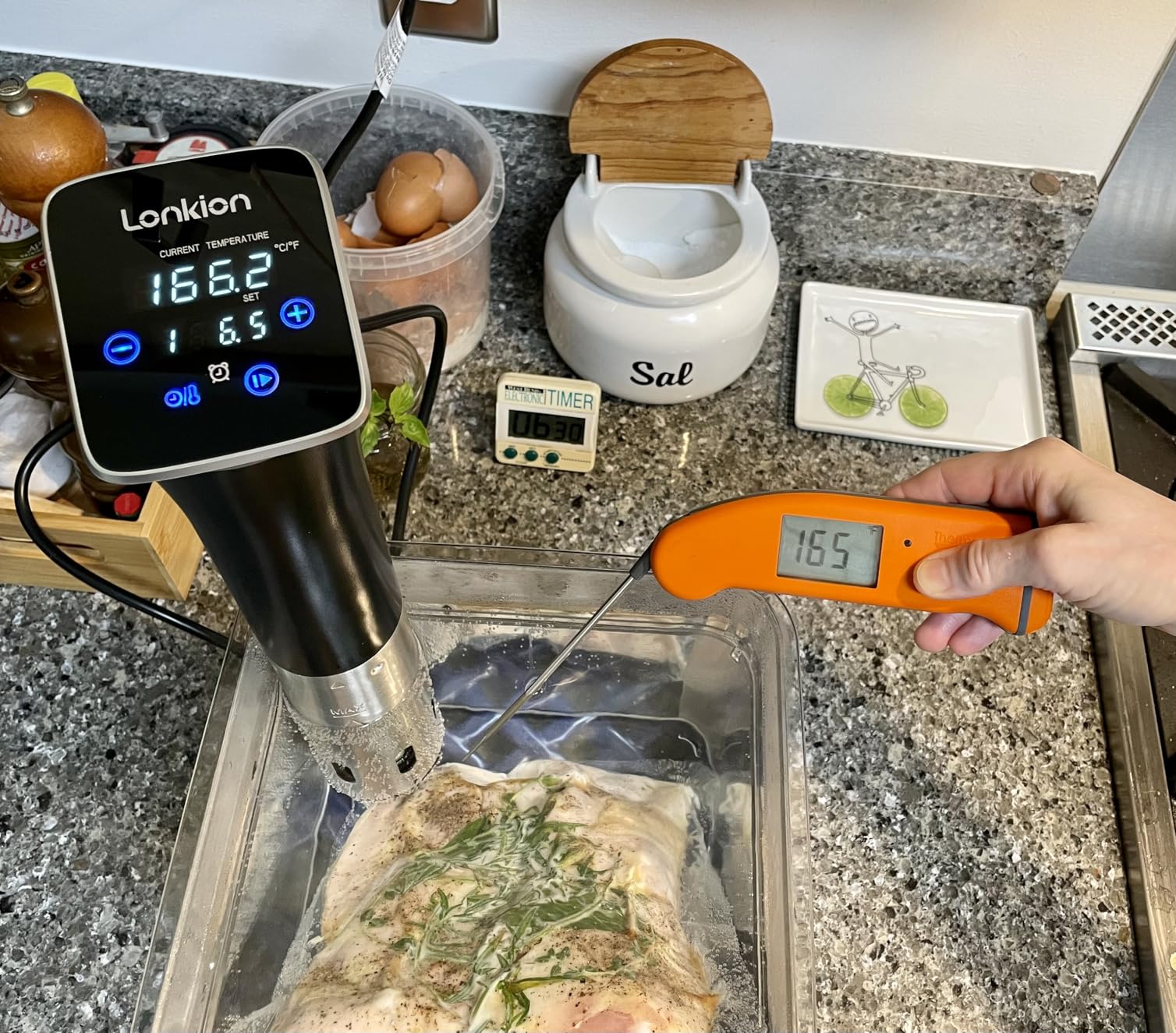 Sous Vide, Lonkion Sous Vide Cooker Machine, Temperature Control, 1100W IPX7 Immersion Circulator, Fast Heating, Home Kitchen Use, Easy to Store customer photo 1