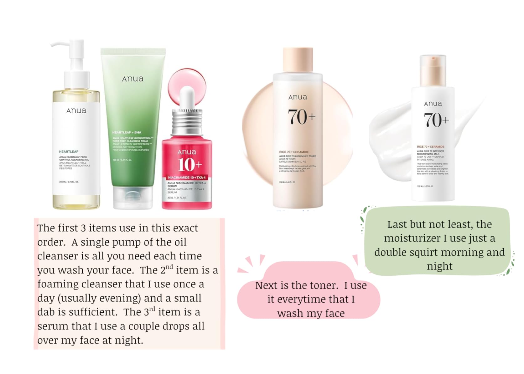 Anua 3-Step Glass Skin Beginner Set, Oil Cleanser and Face Wash with Facial Serum, Double Cleansing Daily Routine with Niacinamide, Korean Skin Care Set customer photo 1