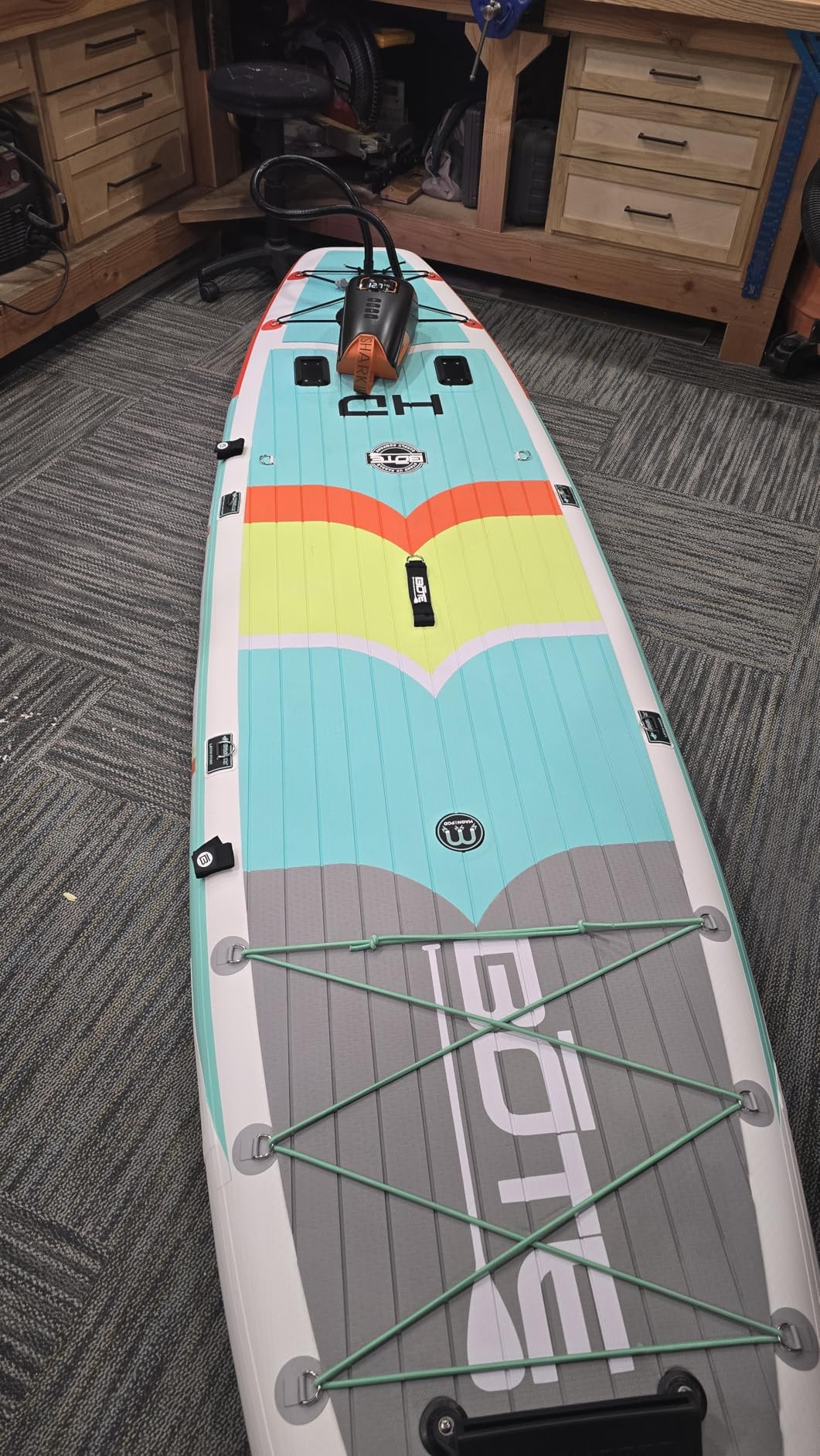 OutdoorMaster Shark 3 Paddle Board Pump Electric - 3'50
