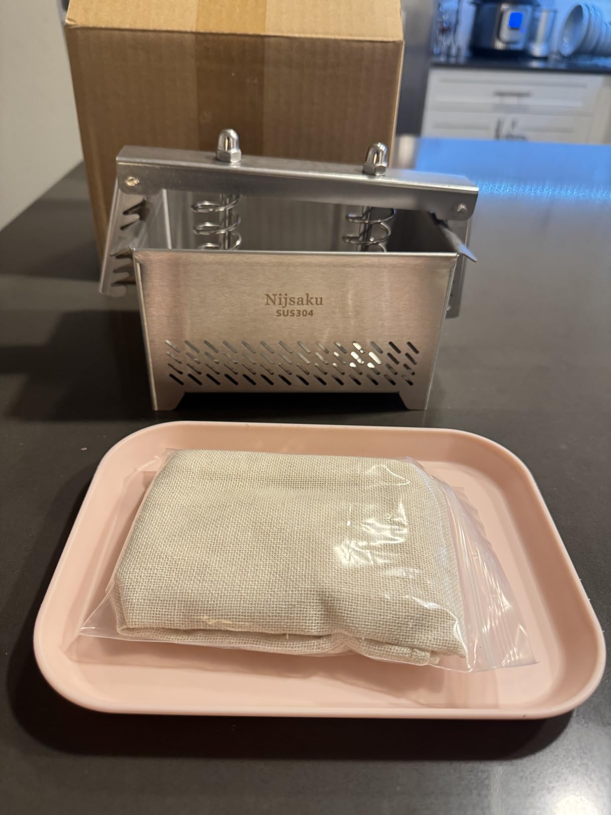 Tofu Press Stainless Steel Paneer Maker - Cheese Press for Homemade Tofu, Paneer, Easy to Use and Clean, Tofu Press Dishwasher Safe BPA Free Food Strainer customer photo 1