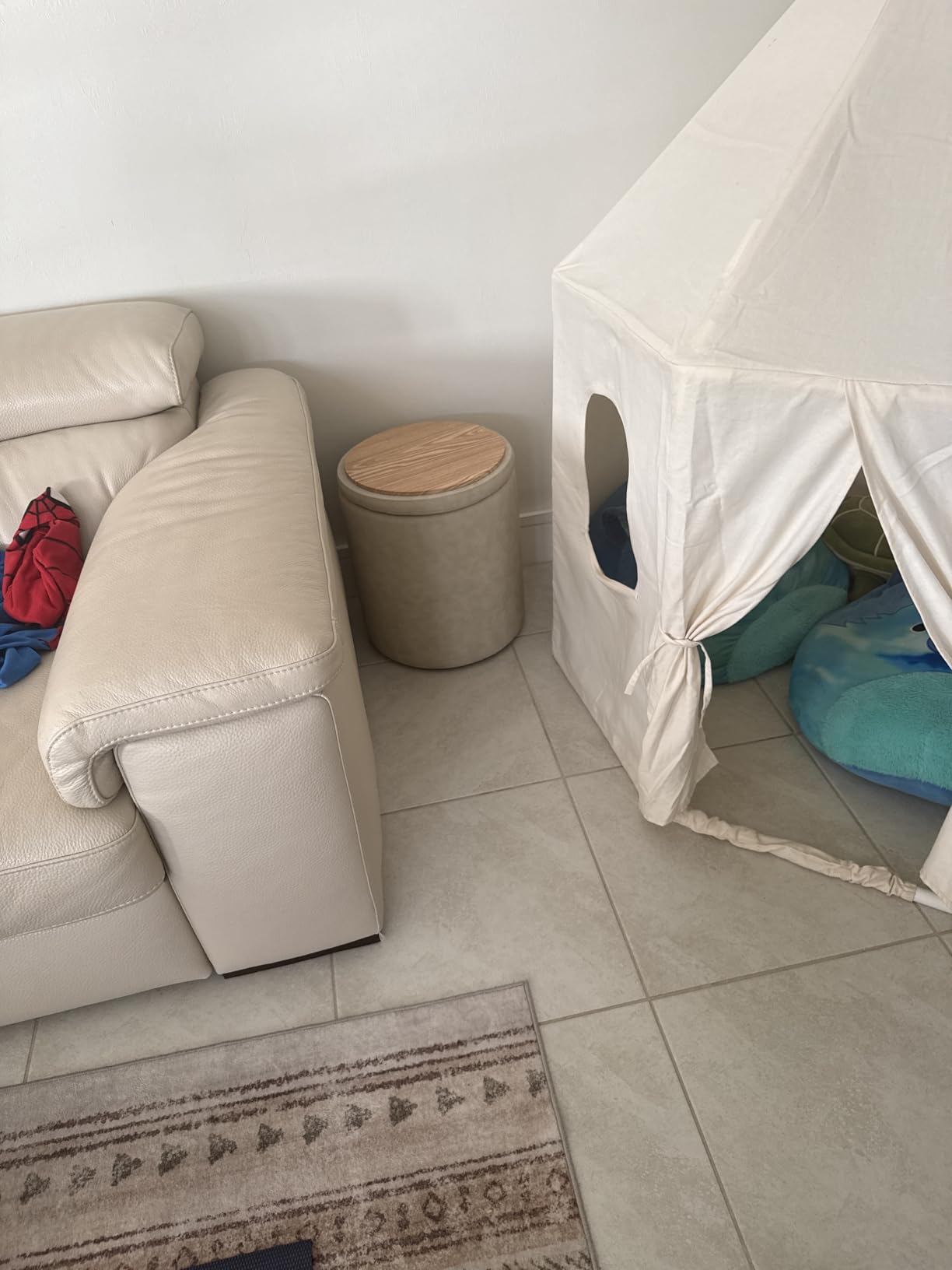 Round Ottoman with Storage Set of 2, 12.6