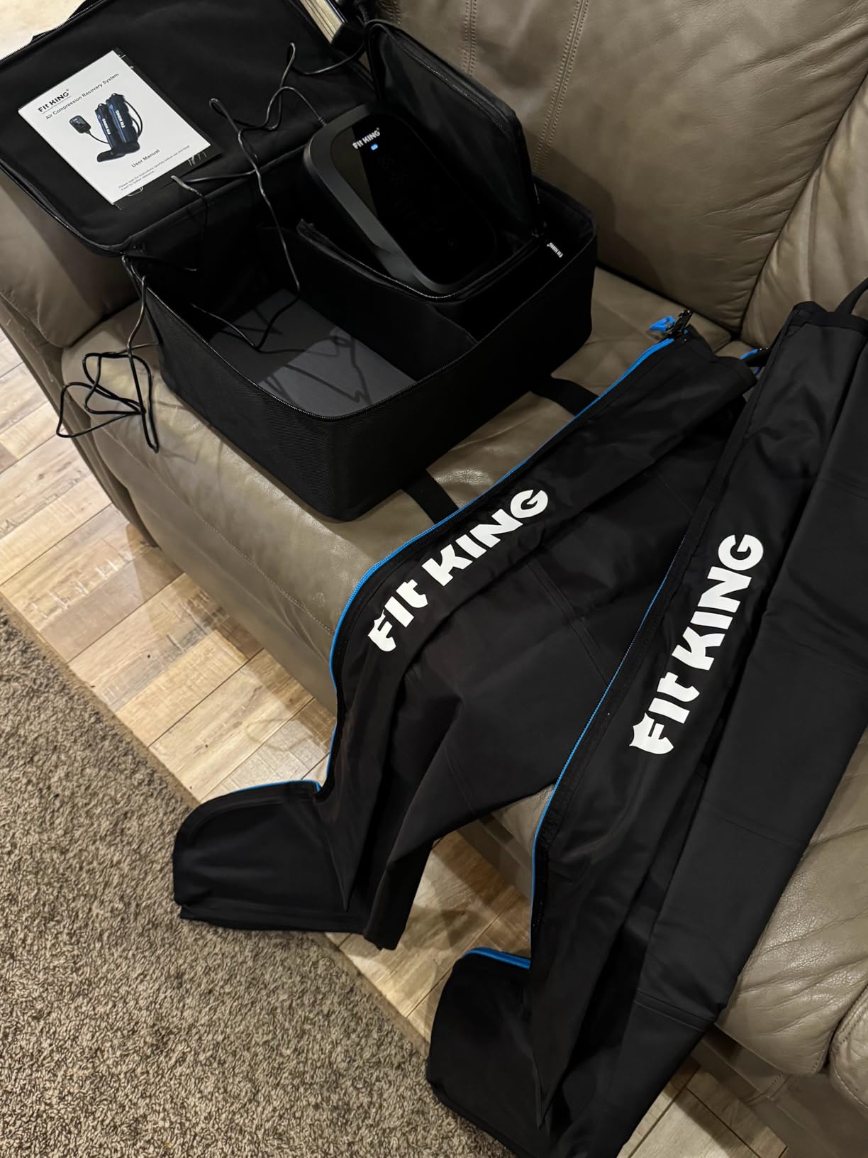 FIT KING Upgraded Leg Massager Recovery Boots, Professional Air Compression Recovery System for Circulation & Athlete-Level Fast Recovery, Cordless Rechargeable Compression Boots (Medium) customer photo 2