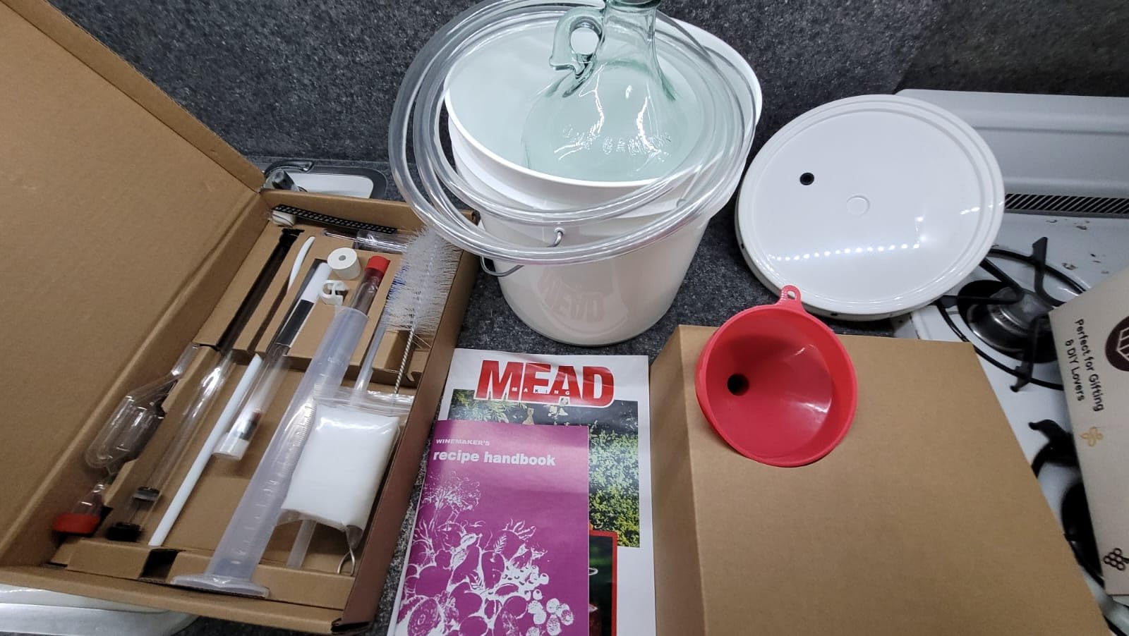 Wine Making Kit & Mead Making Kit | Complete Home Brewing Kit for Beginners & Experts - Includes Glass Carboy, Fermenter, Hydrometer, Siphon, Airlock & More | DIY Wine Brewing Equipment customer photo 1