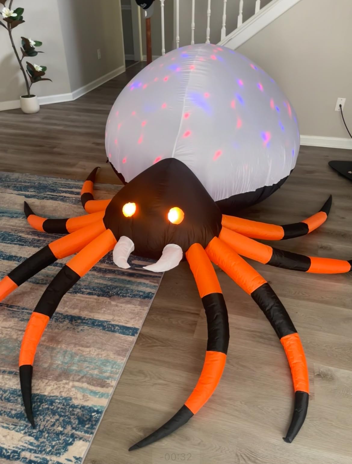 JOYIN 8 FT Halloween Inflatable Giant Spider Outdoor Decorations, Blow Up Spider Yard Decorations with Rotating Colorful Light and Glowing Eyes for Halloween Party Lawn Garden Outside Decor customer photo 2