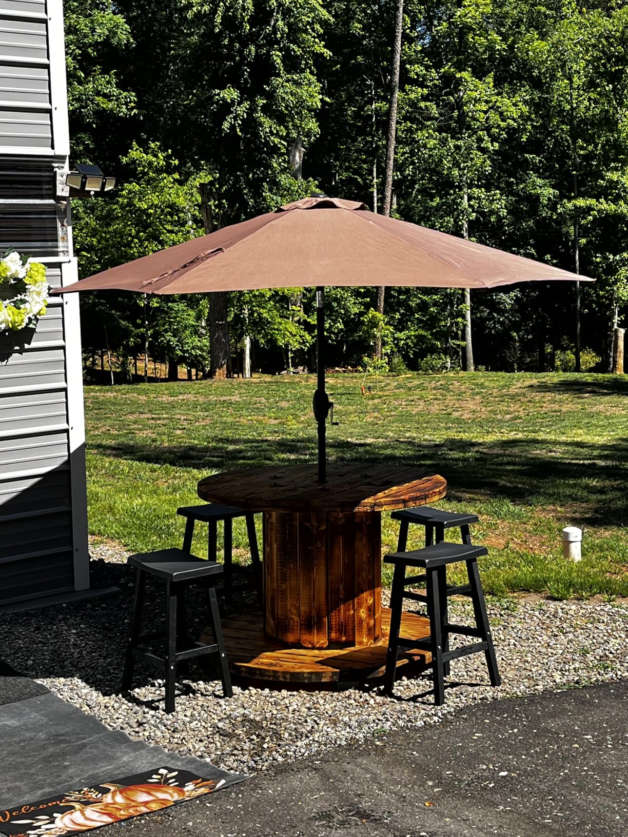 PatioZen Bar Stools Set of 2, Waterproof UV-Resistant,Durable Resin Kitchen Island Chairs for Indoor & Outdoor Use, Modern Design for Home,Bar,and Cafe (24'' Black-2) customer photo 1