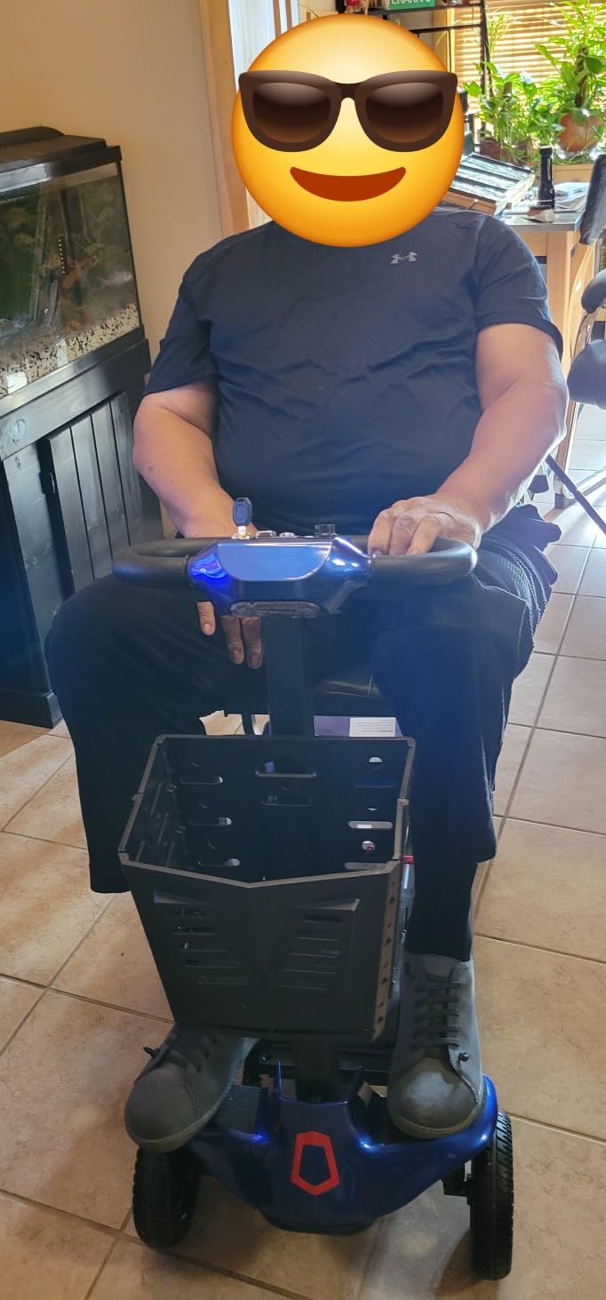Auto-Folding Mobility Scooters for Adults & Seniors,40 lbs Lightweight Foldable 4 Wheel Electric Scooter, Remote Control/Manual Folding Power Scooter 14 Mile Range, 275 lbs Capacity Blue customer photo 2