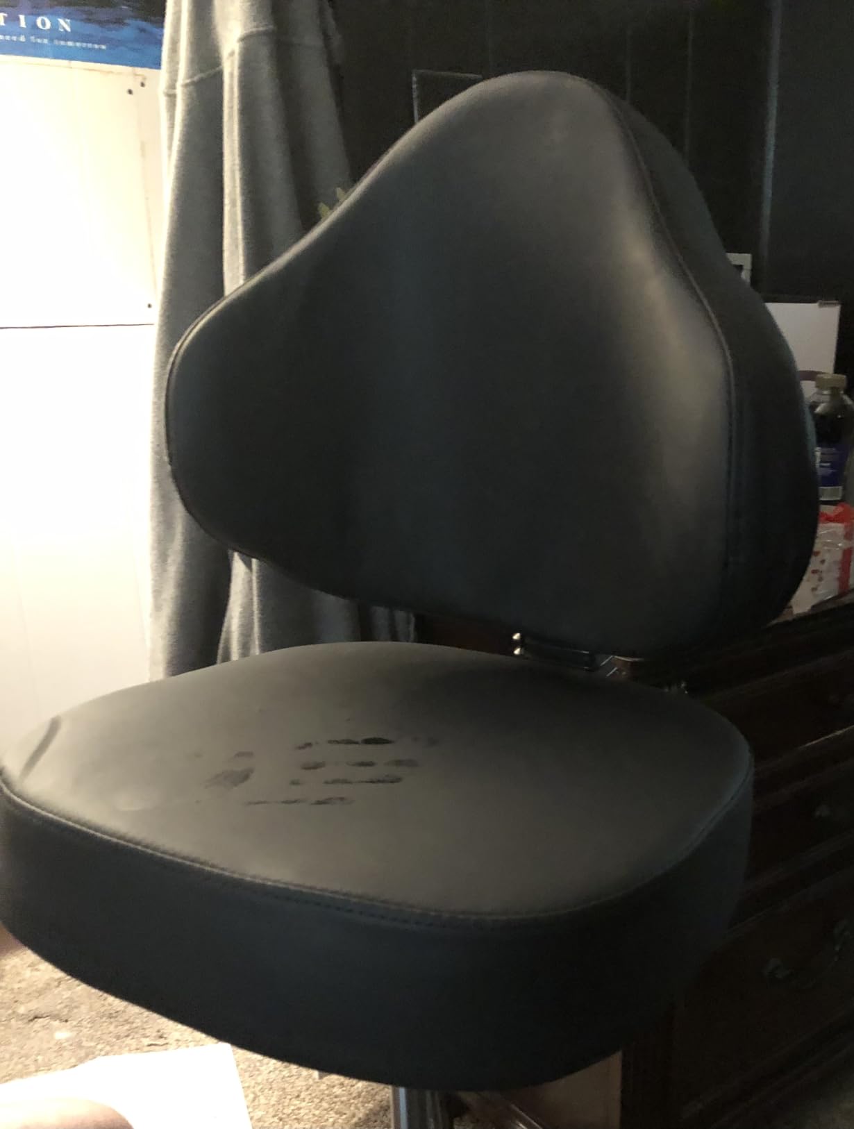 Rolling Stool Heavy Duty Super Soft Seat Cushion 360° Swivel Supported Backrest Adjustable Height Upgraded Salon Stool Chair, Tattoo Facial Massage Spa Medical Home Office Black customer photo 2