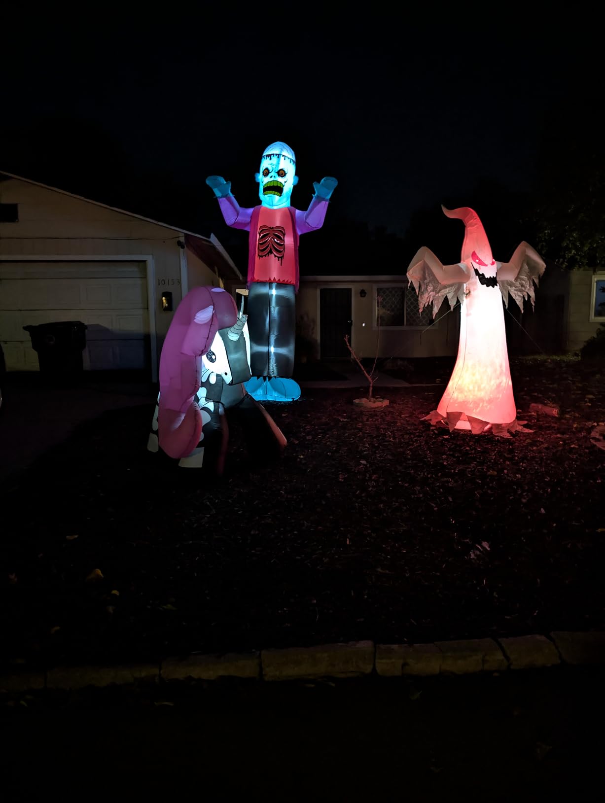 Halloween Inflatable, SHDEJTG 16 FT Giant Ghost Pumpkin Arch Inflatable Decoration with Rotating LED Color Light for Outdoor, Holiday, Party, Yard, Garden customer photo 2