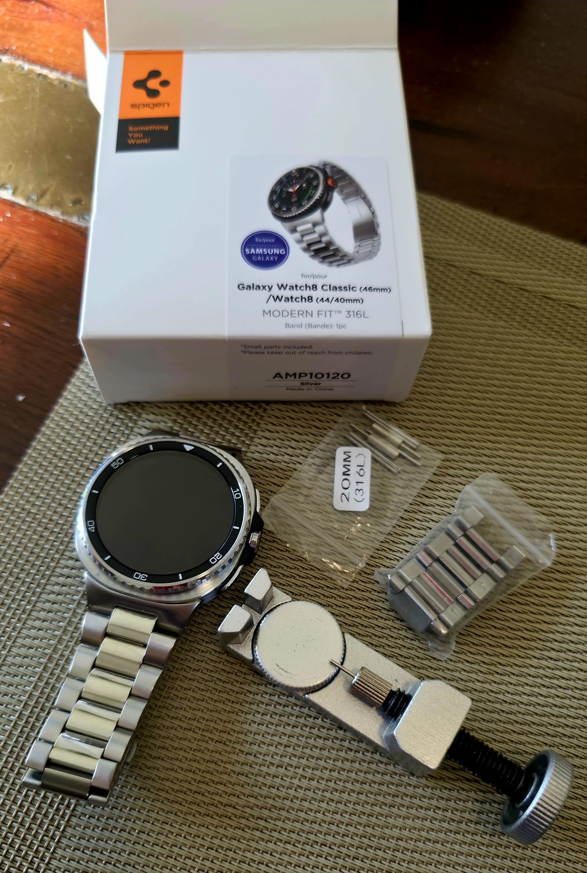 Modern Fit 316L Designed for Samsung Galaxy Watch 8 44/40mm, 8 Classic 46mm Band (2025) - Silver customer photo 2