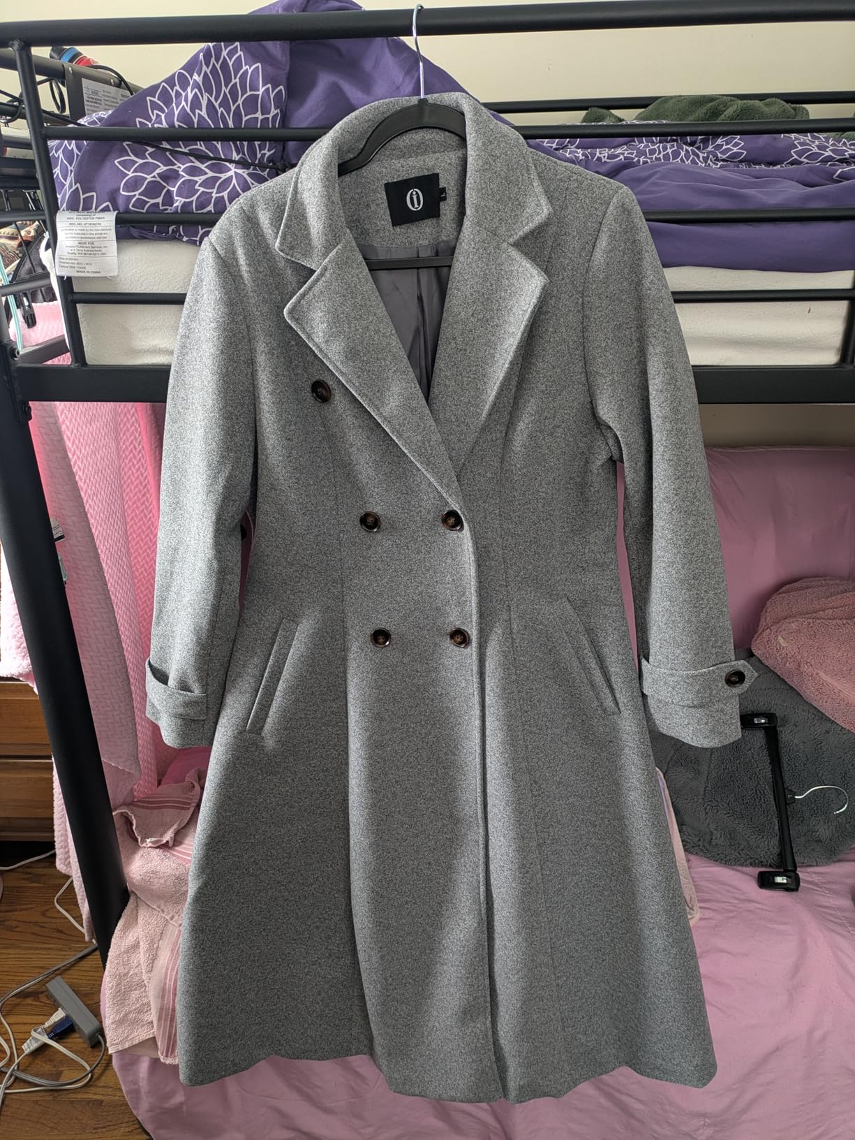 Womens Long Wool Coat Fall Winter Double Breasted Trench Coat Peacoat Jackets customer photo 2
