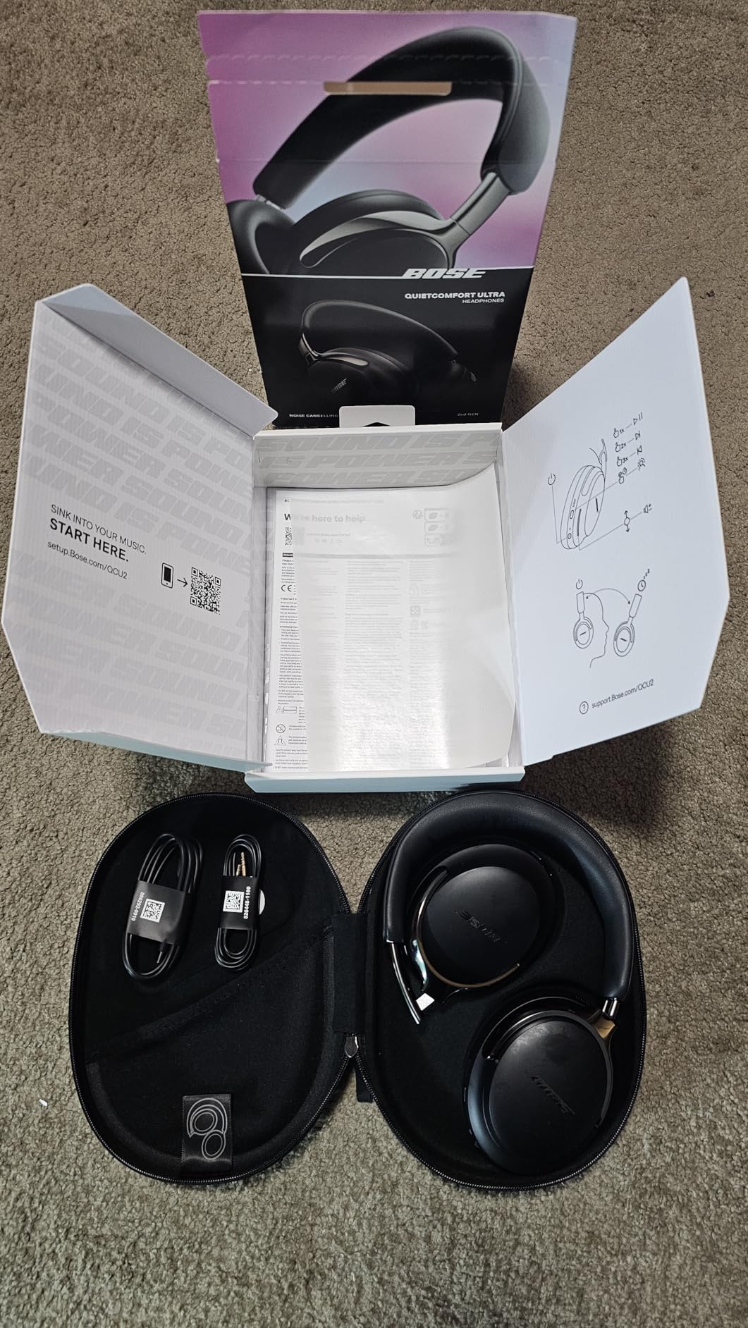 Bose QuietComfort Ultra Bluetooth Headphones (2nd Gen), Wireless Headphones with Spatial Audio, Over Ear Noise Cancelling with Mic, Up to 30 Hours of Play time, White Smoke customer photo 1