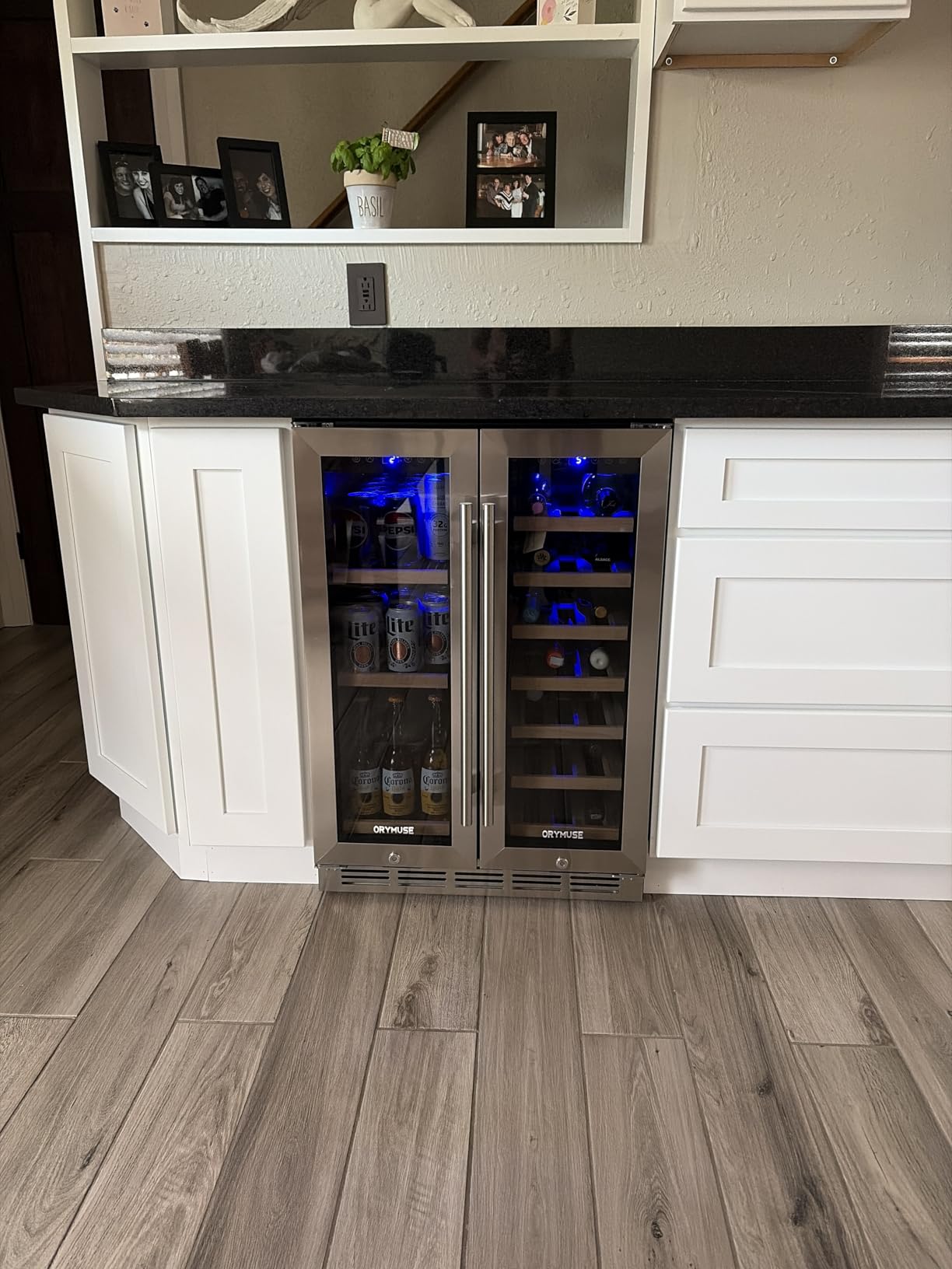 ORYMUSE 15 Inch Wine Cooler Under Counter, 30 Bottle Wine Fridge with Stainless Steel Glass Door, Built-In or Freestanding Wine Cellar with Removable Shelves and Digital Temperature Control customer photo 1