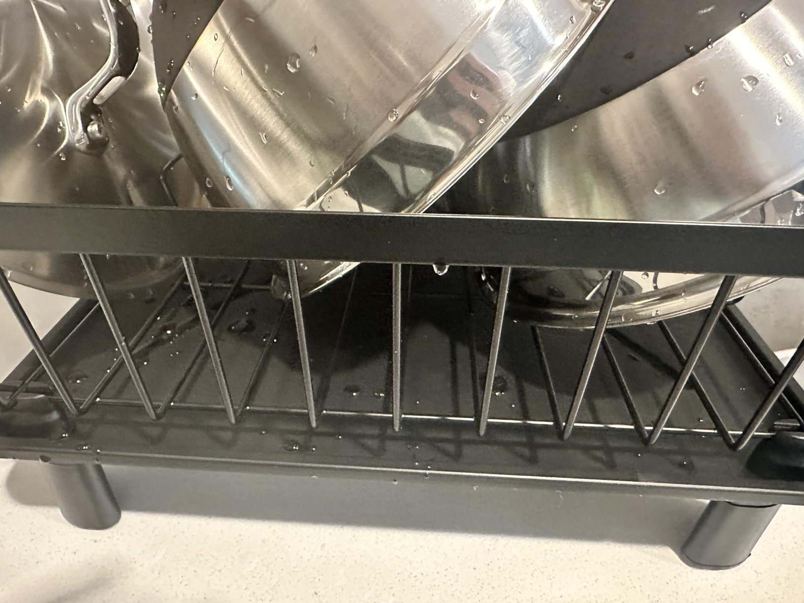 SNTD Dish Drying Rack - Space-Saving Dish Rack for Kitchen Counter, Stainless Steel Dish Drainer with Utensil Holder and Drainboard, 11