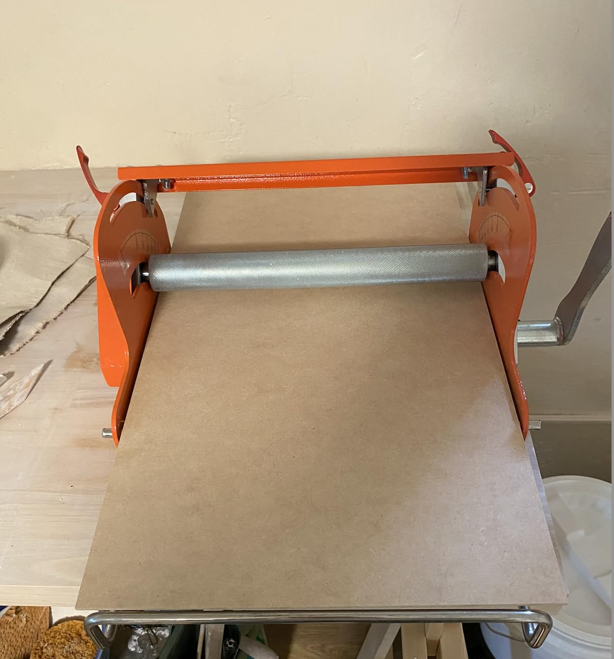 Hand cranked Ceramic Slab Machine, Slab Roller for Clay Pottery, Manual Ceramic Clay Press Slab Machine customer photo 1