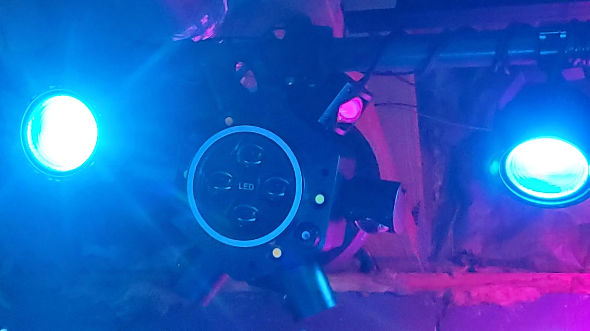 Moving Head DJ Lights, 150W RGBW LED Moving Head Lights, 6 Arms Party Light, 4 in 1 Bee-Eyes Effect Light, Red Green Starry, White & Amber Strobe, Support DMX-512 & Remote for Party Bar Disco Club DJ customer photo 1