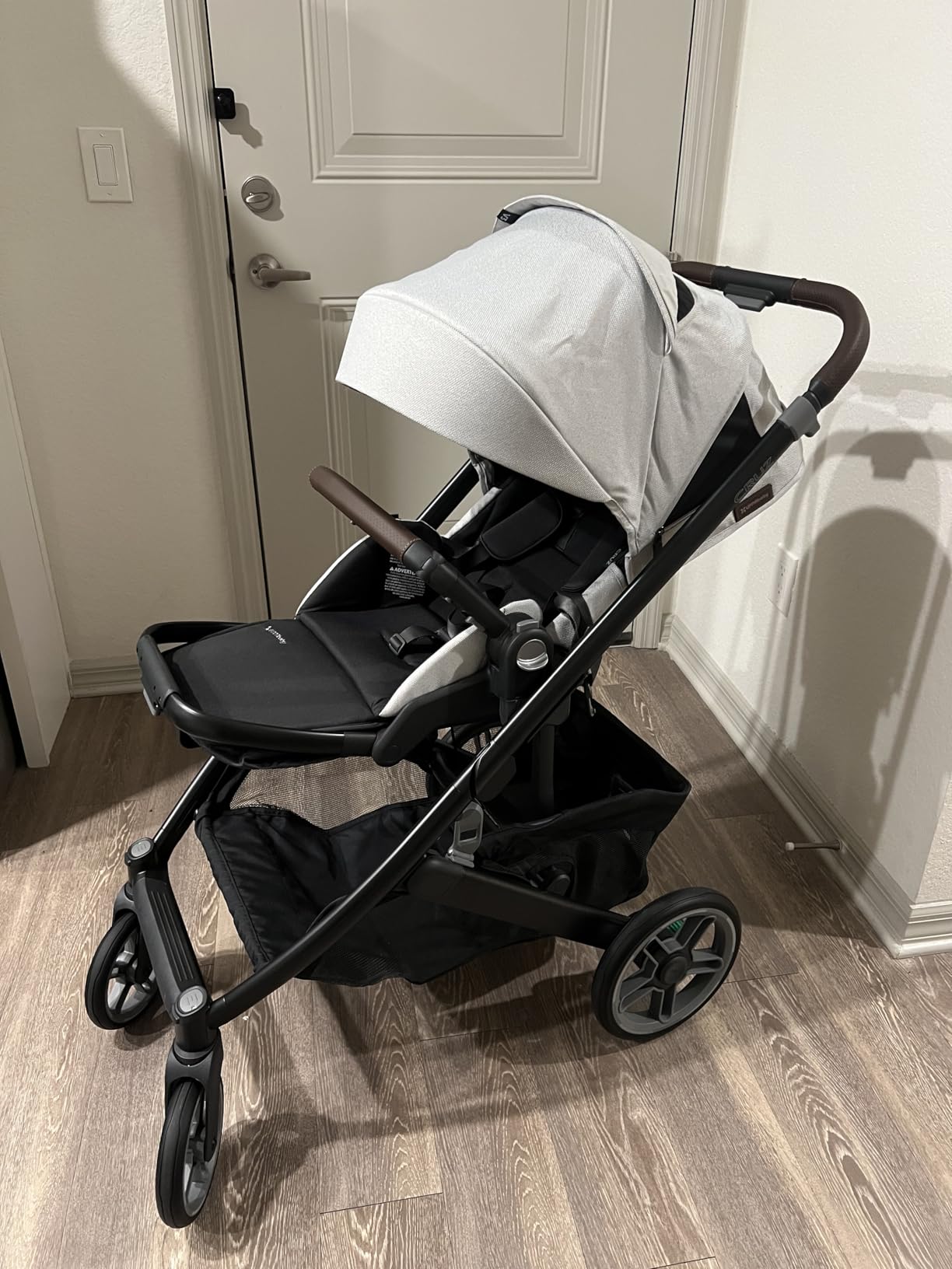 Cruz V3 Stroller - from Birth + Car Seat Compatible - Full-Size, Reversible Seat - Infant Insert, Bug and Rain Shields Included - Jake (Charcoal/Carbon Frame/Black Leather) customer photo 1