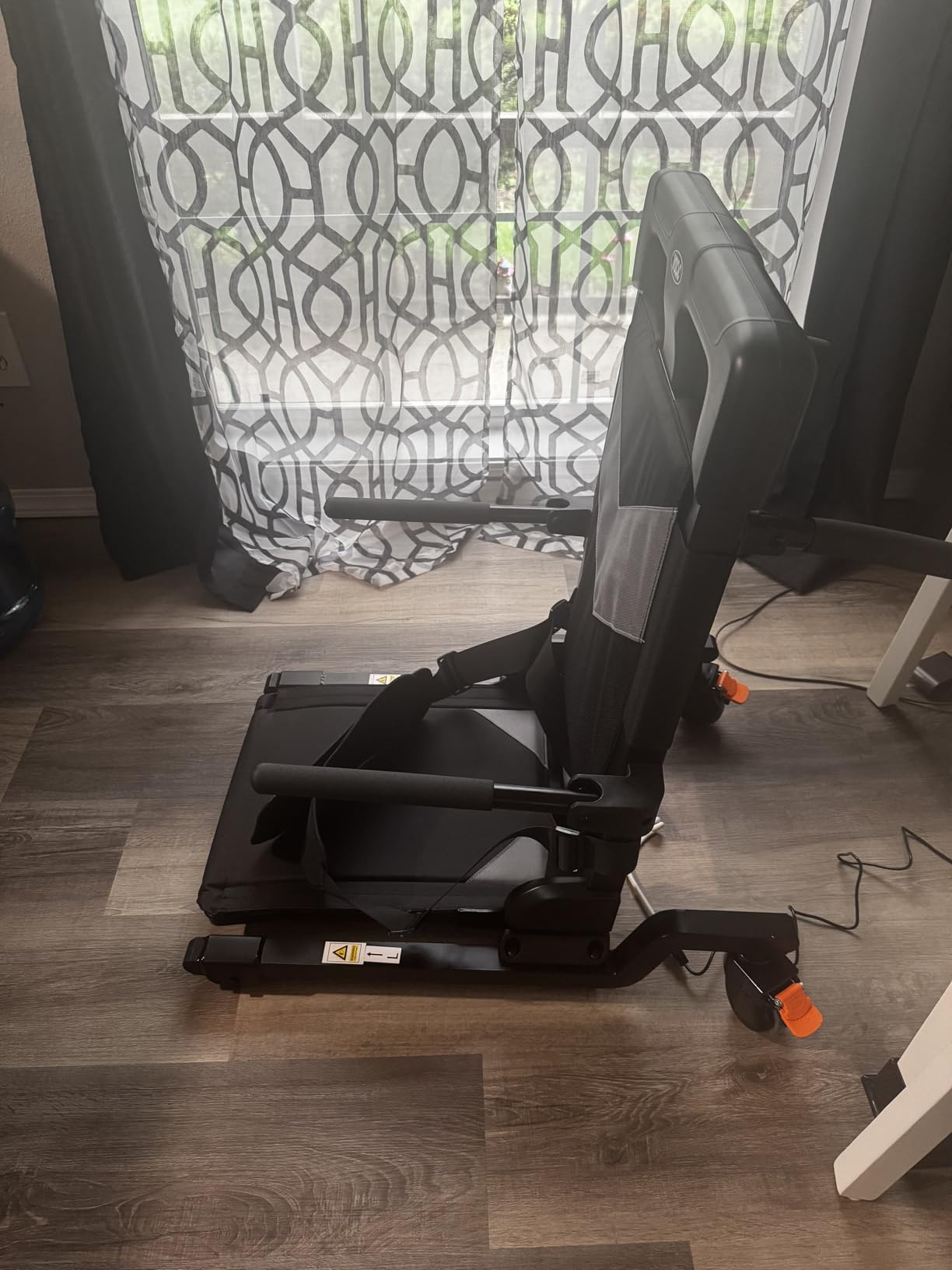 VOCIC Electric Chair Lift Get Up from Floor, Movable with 4 Wheels, Portable Rolling Chair Lift with T-Stabilized Base, Short-Distance Transport, Lift for Elderly from Floor, Supports 350 LBS, AX35 customer photo 2