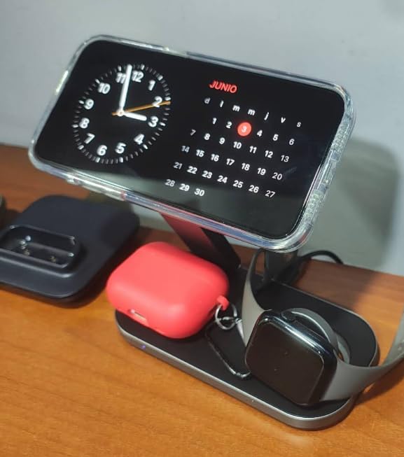 3-in-1 Charging Station for Apple Device, Qi2 25W Certified Magnetic Wireless Foldable Fast Charger Stand Compatible with MagSafe for iPhone 17e/17/16/15/14/13/12/Air Series, Apple Watch & AirPods customer photo 1