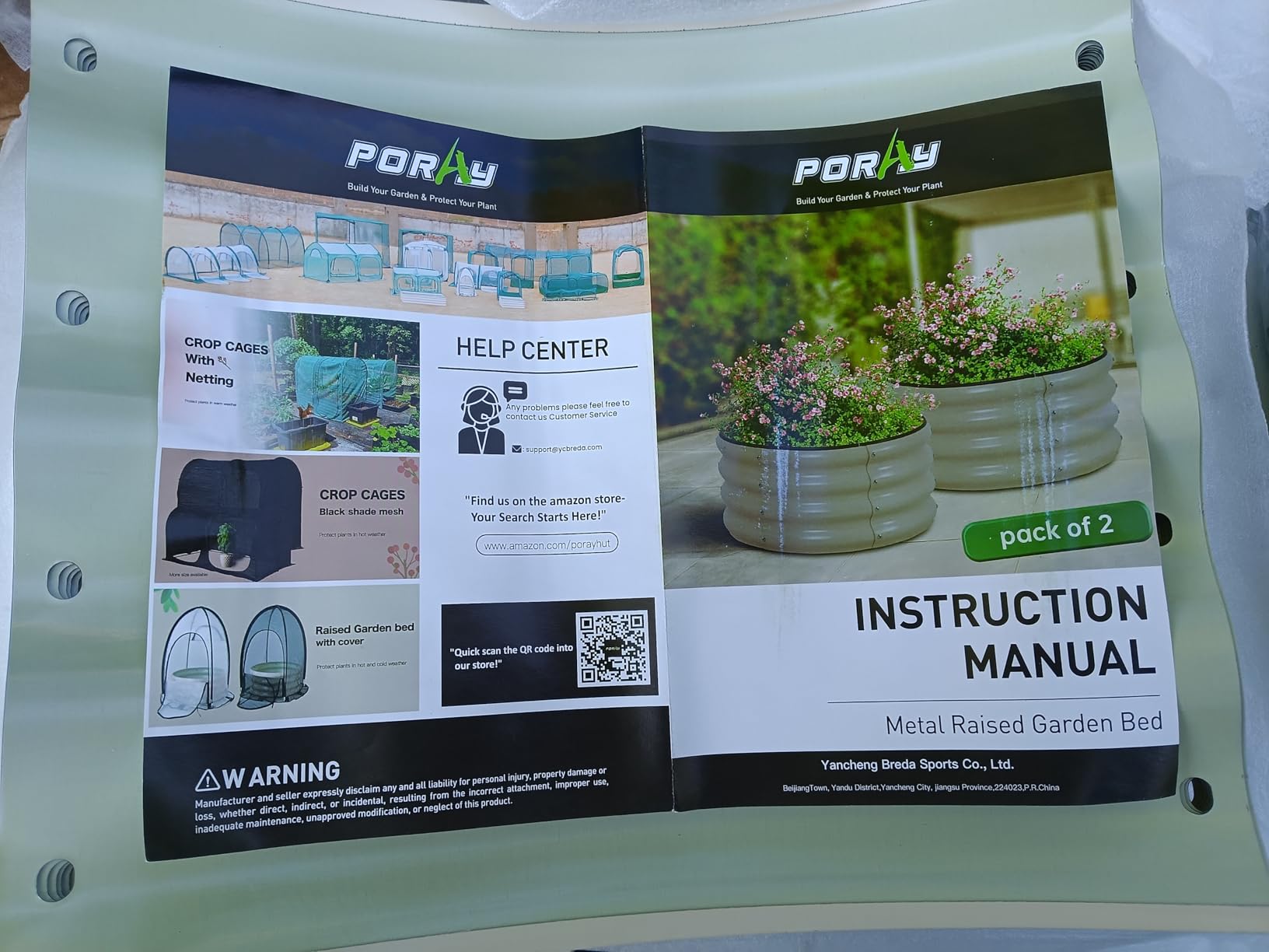 PORAYHUT All-in-One Raised Garden Bed and Greenhouse Kit, Metal Outdoor Planter Box with Pop up Tunnel Greenhouse Cover, Vegetables, Flowers for Cold Frost Protector (4x2FT) customer photo 2