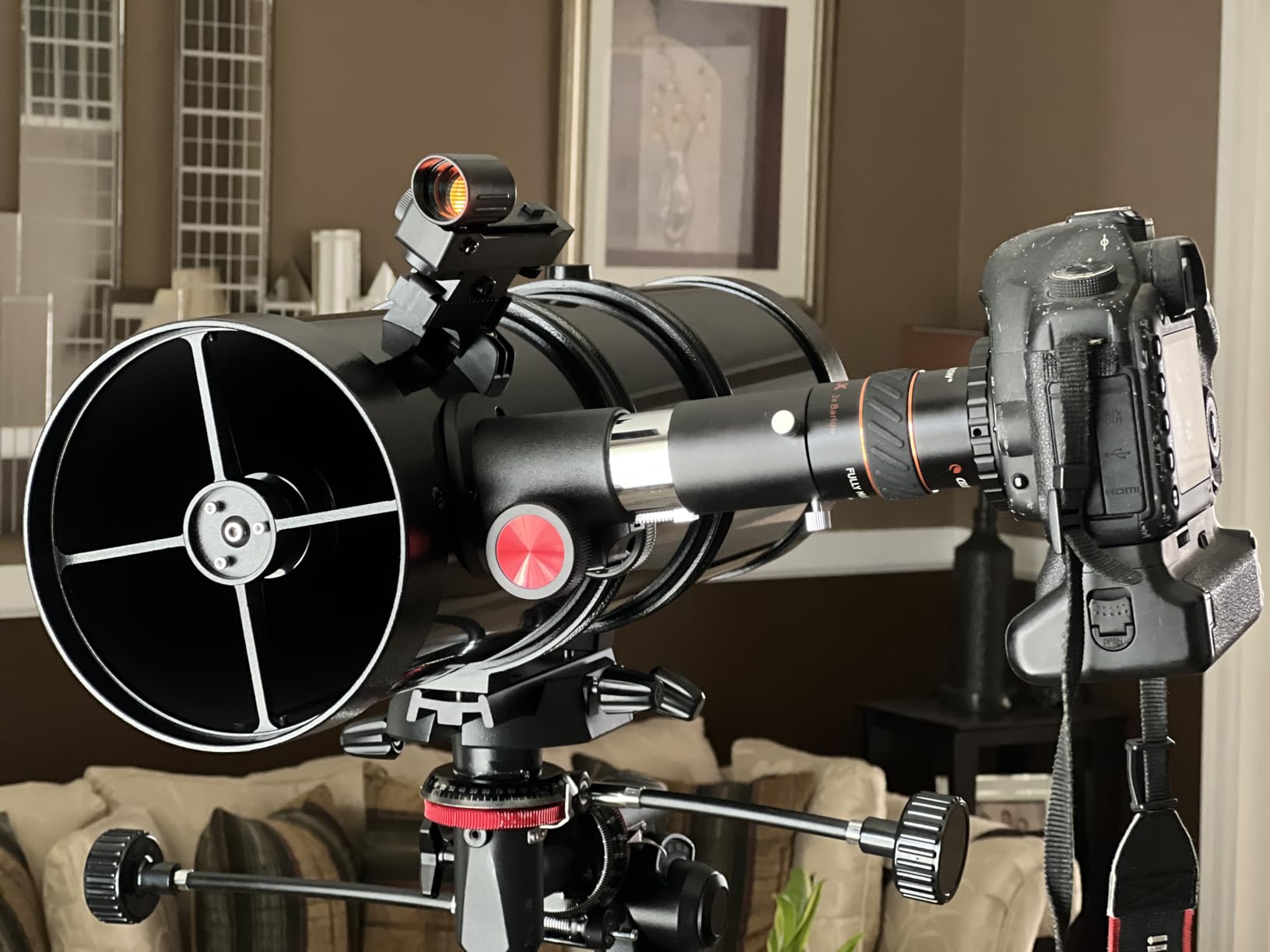 MEEZAA Telescope, 150EQ Newtonian Reflector Telescope for Adults Astronomy Beginners, Professional Astronomical Telescopes with Equatorial Mount, Phone Adapter, Tripod, Moon Filter and Large Carry Bag customer photo 2