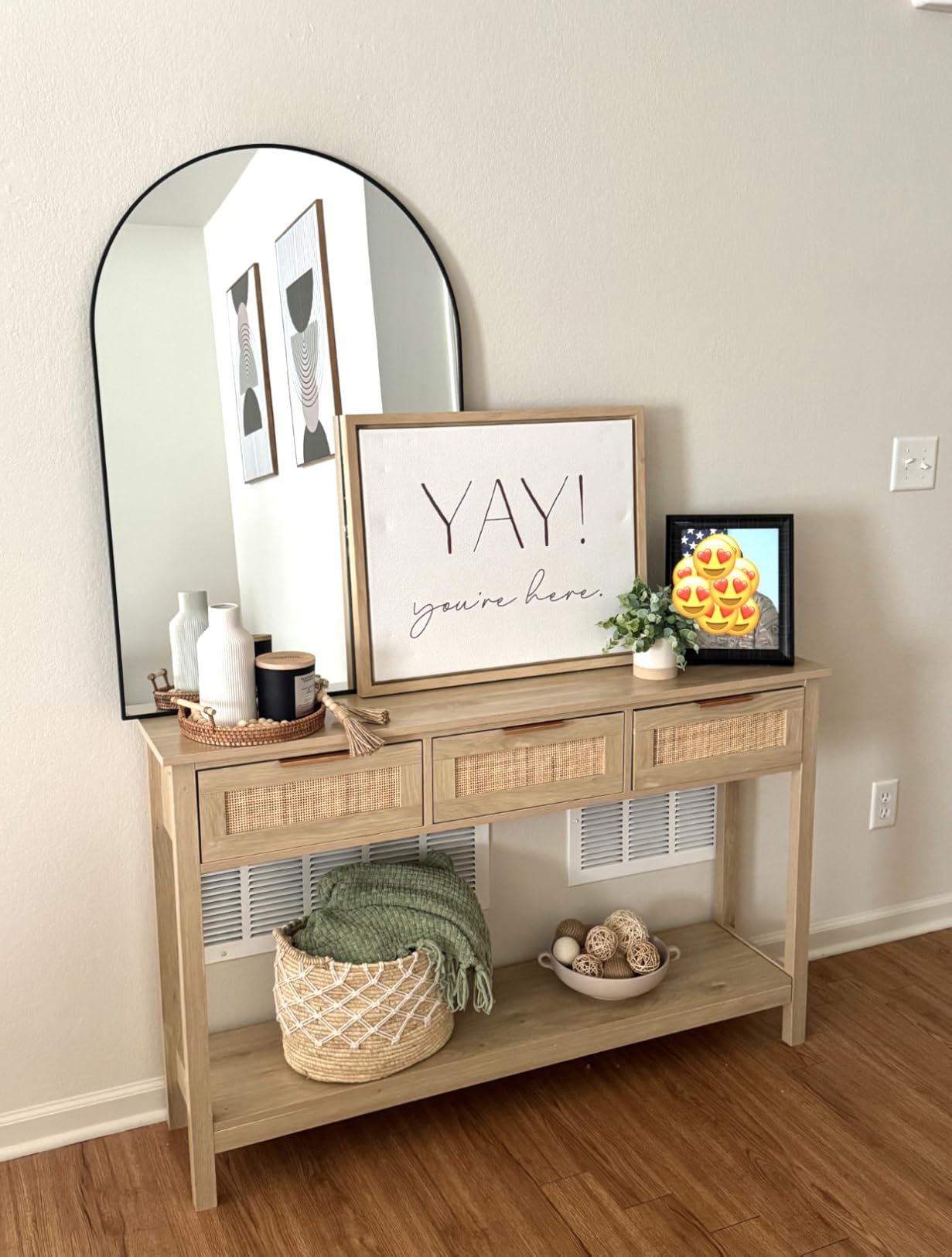 Arched Wall Mirror 36x24 Inch Gold Bathroom Vanity Mirror with Metal Frame, Modern Arch Mirror for Bedroom, Living Room, Entryway, Wall Mounted Decorative Mirror customer photo 1