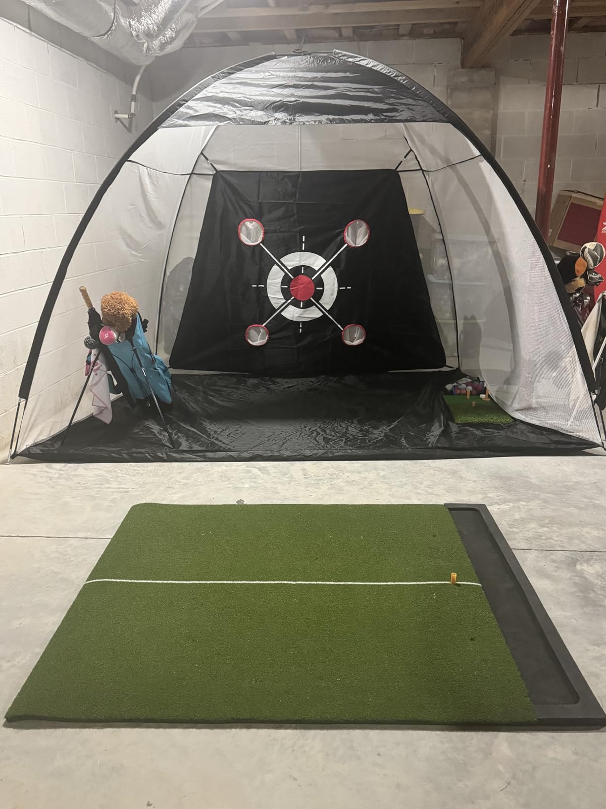 Golf Net with Practice Mat,Golf Hitting Aid Nets 10x7FT for Backyard Driving Chipping Training Swing,Gifts for Men Dad Him and Golfer customer photo 1