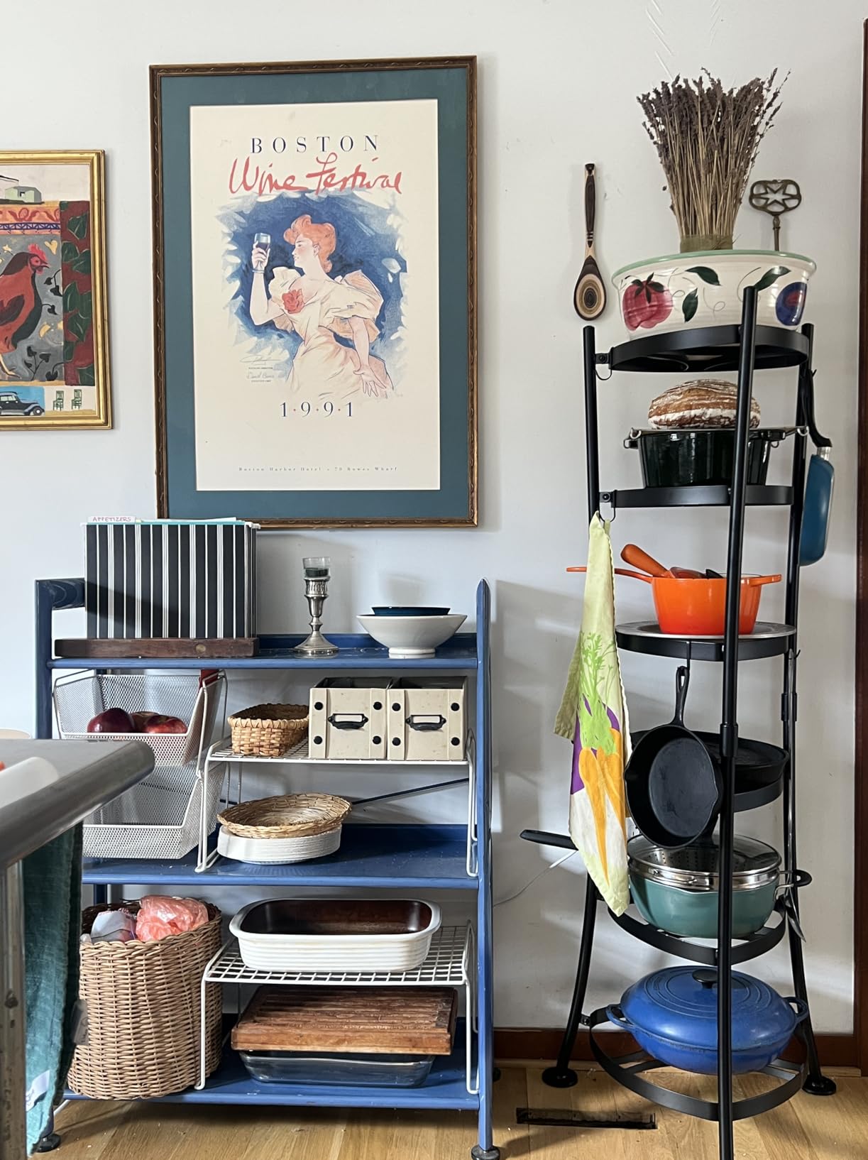 KES 264 Lbs Capacity Freestanding Pot Rack, 6-Tier Cast Iron Cookware Stand with 6 Hooks, Pots and Pans Storage Tower for Kitchen, Stable Base, Anti-tip Strap & Floor Protectors Black, KUR531S6-BK customer photo 1