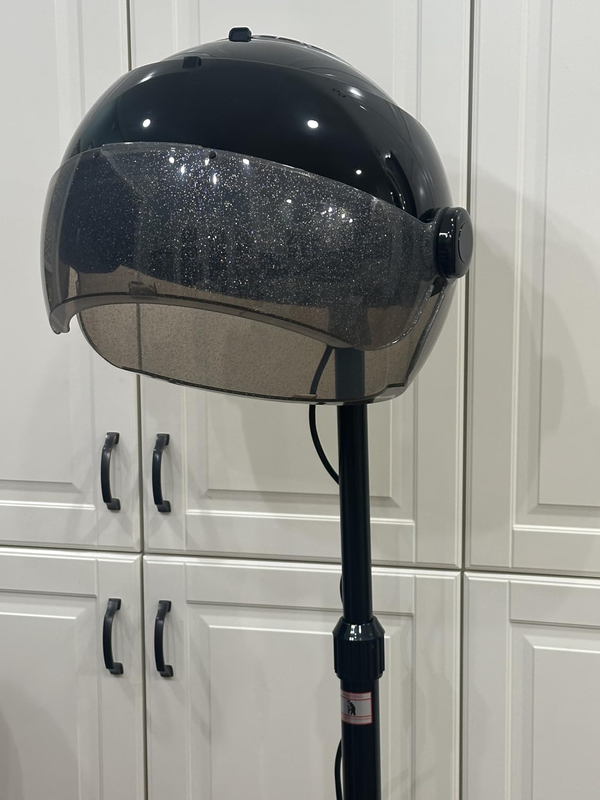 Hooded Hair Dryer, Standing Hair Dryer on Wheels, Sit Under Dryer with 3 Temperature Settings, for Salon, Spa or at Home Use Black customer photo 1