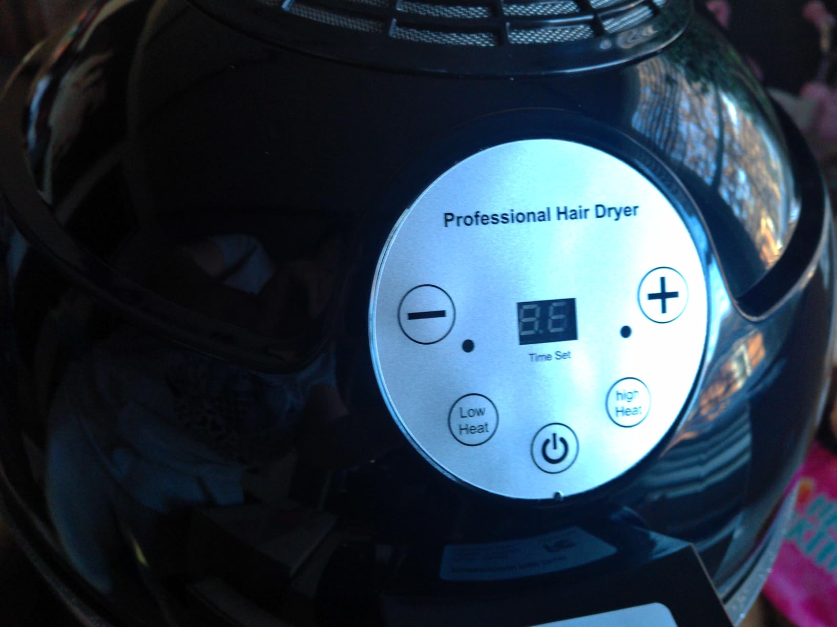 Hooded Hair Dryer, Standing Hair Dryer on Wheels, Sit Under Dryer with 3 Temperature Settings, for Salon, Spa or at Home Use Black customer photo 2