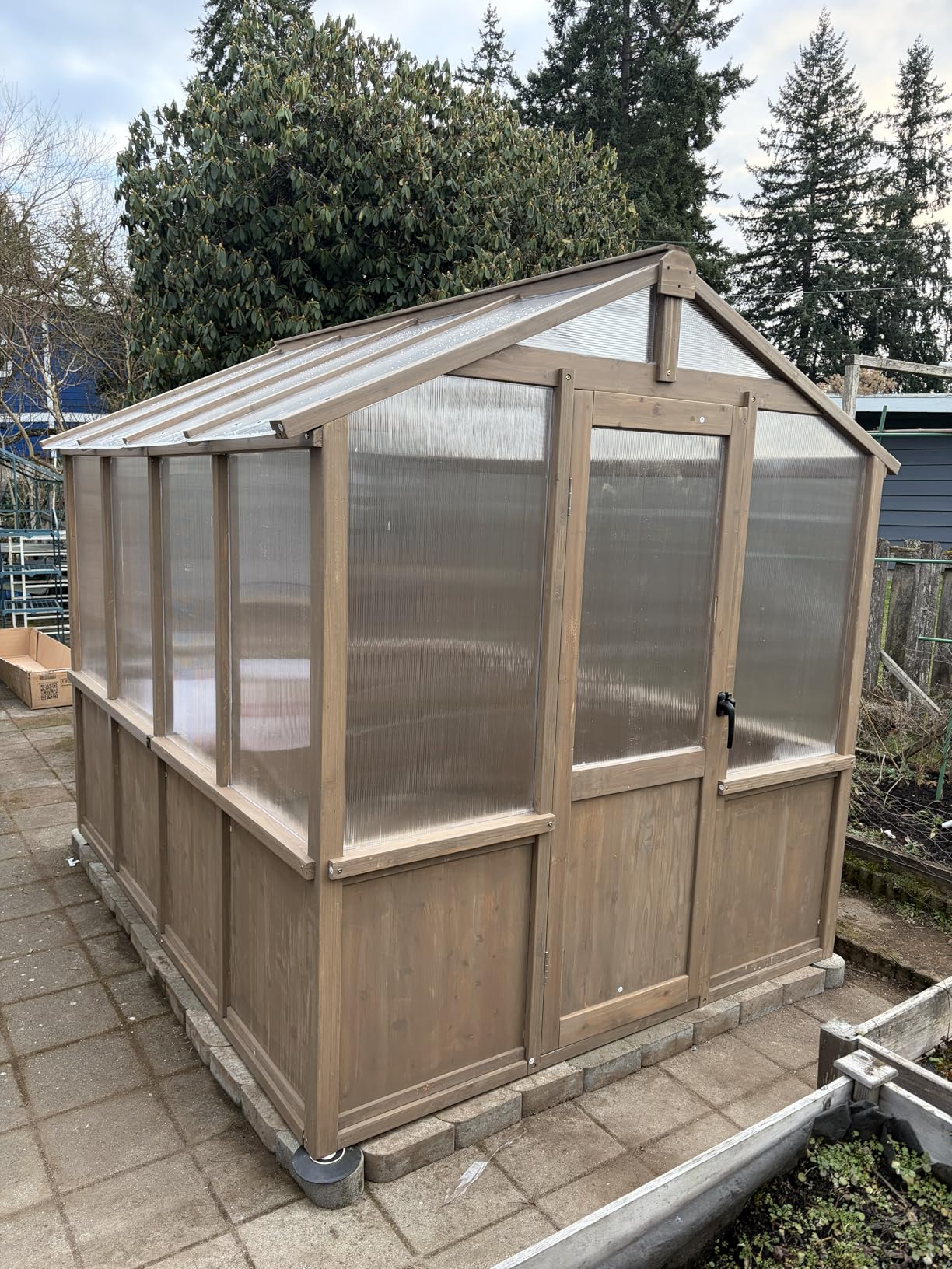 Aoxun 6x12 FT Wooden Greenhouse for Outdoors, Polycarbonate Panel Walk-in Green House Kit with Adjustable Roof Vent and Lockable Door, Heavy Duty Cedar Greenhouse for Outside, Backyard Garden customer photo 1