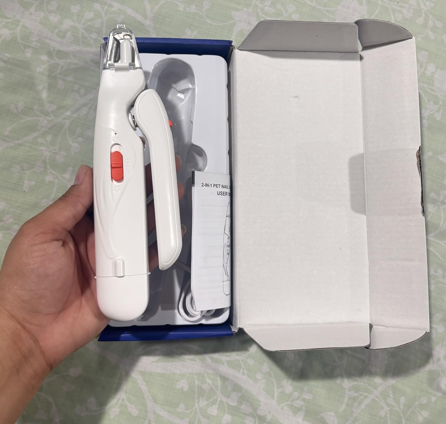2-in-1 Dog & Cat Nail Clippers and Grinder with Light - Upgraded Safety Guard to Avoid Overcutting, Sharp Blade, Painless Quiet Pet Nail Claw Trimmers, Professional Grooming Tool for Large Small Pets customer photo 1