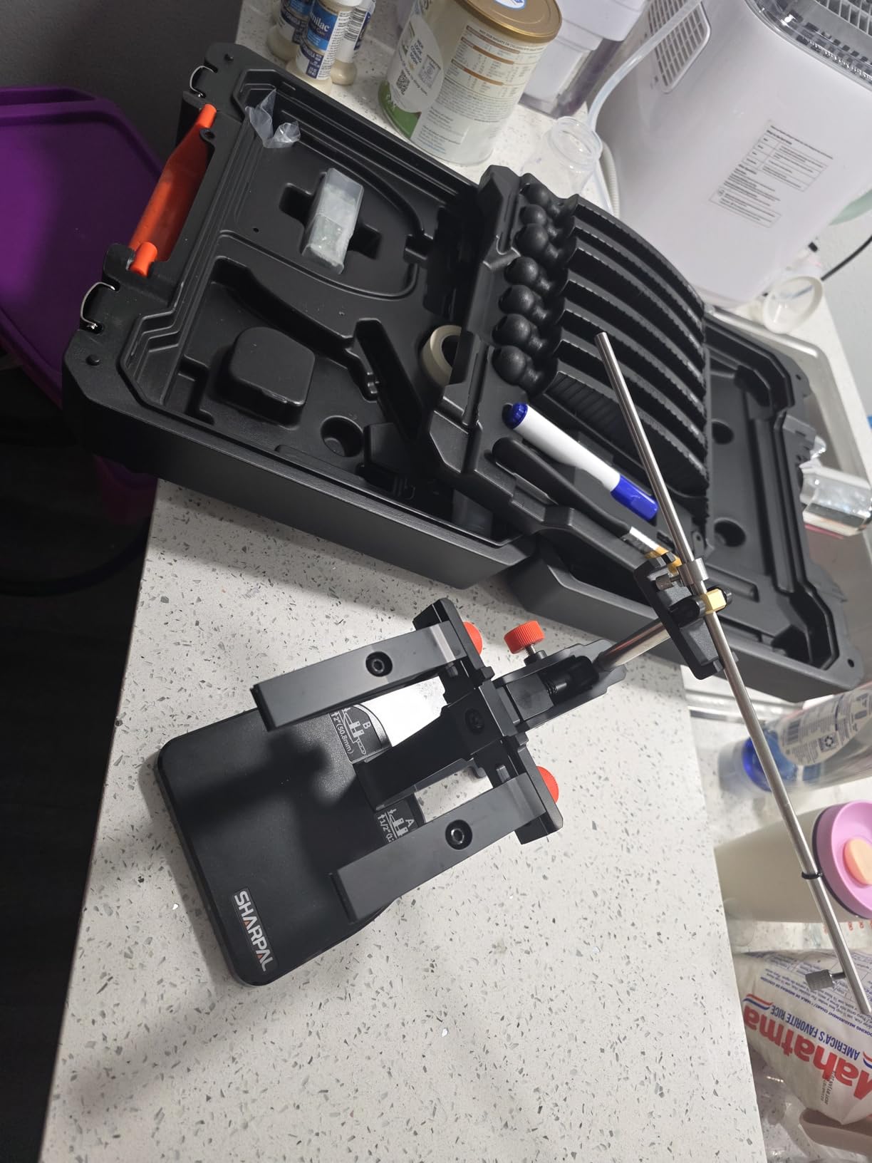SHARPAL 202H Precision Knife Sharpening System - Adjustable Angle 10-35° Knife Sharpener Kit with 7 Abrasives (Diamond 220/325/600/1000, Whetstone 3000/6000, Leather Strop) customer photo 1