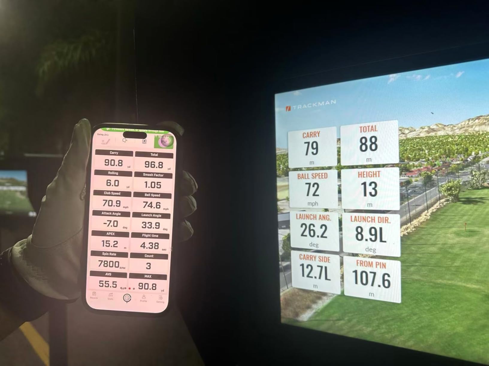 Golf Launch Monitor & Simulator: Portable Swing Analyzer with 13 Metrics, 3D Driving Range, 3D Trajectory & Video Record for iOS/Android customer photo 2