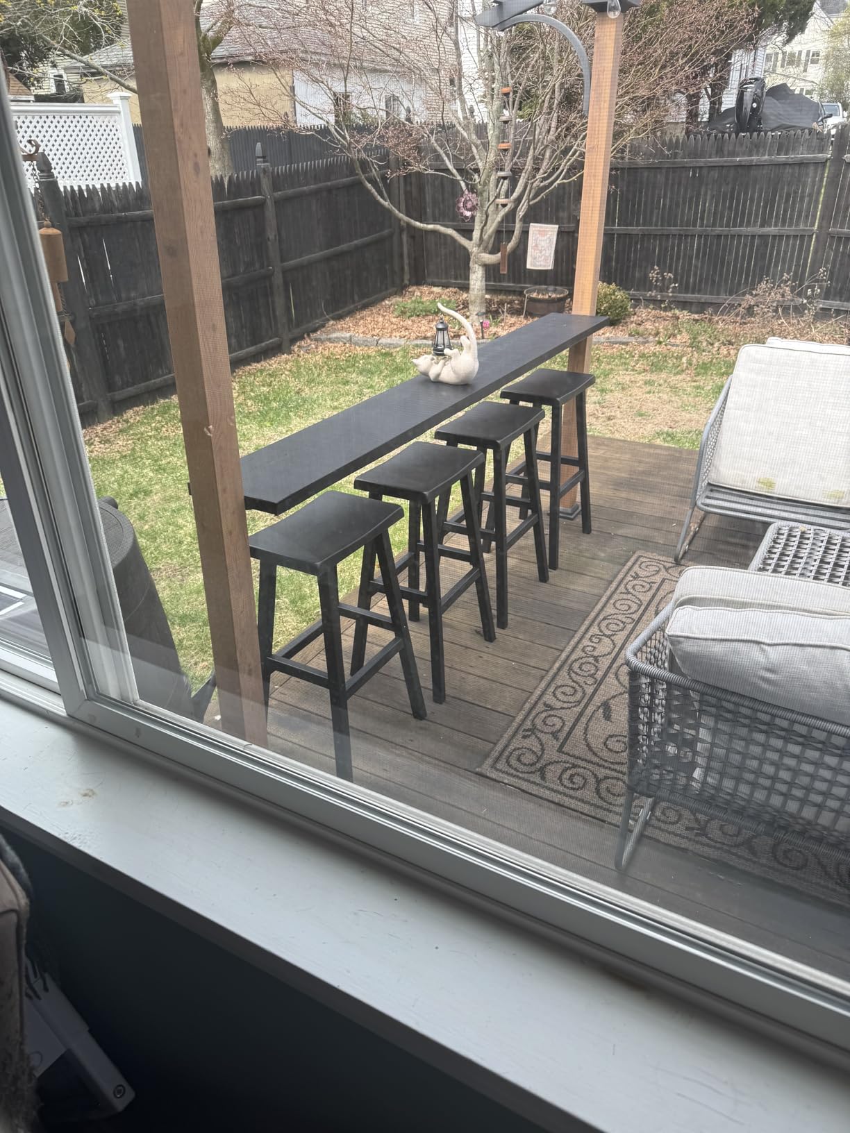 Bar Stools 29'' Outdoor Set of 4, Waterproof Modern Durable Resin Saddle Seat,Counter Stool Sturdy Modern Stylish, All-Weather Barstools for Patio, Balcony, or Kitchen Counter customer photo 1