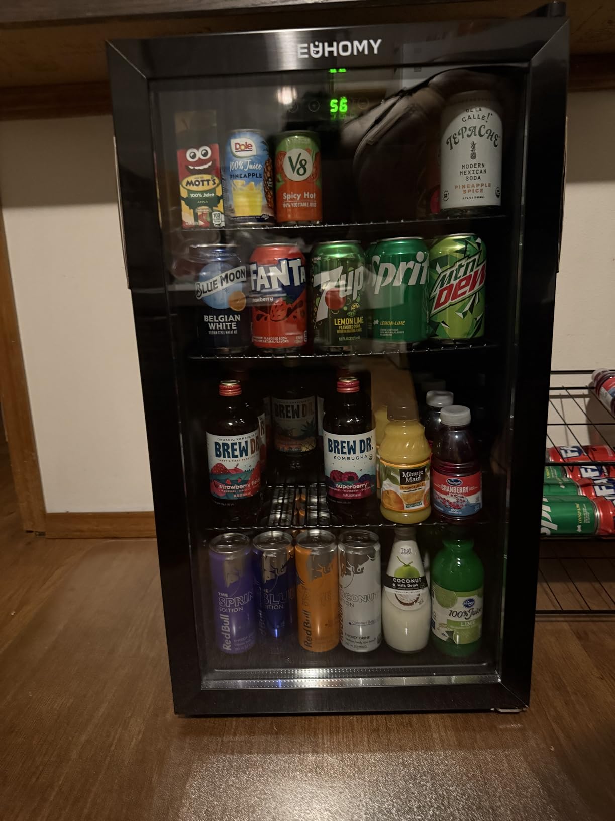 EUHOMY 25 bottle Wine Cooler Refrigerator, Freestanding Compressor Wine Fridge with Adjustable Temperature and Digital Control, Mini Fridge with Glass Door for Red White Wine, Beer, Black customer photo 2