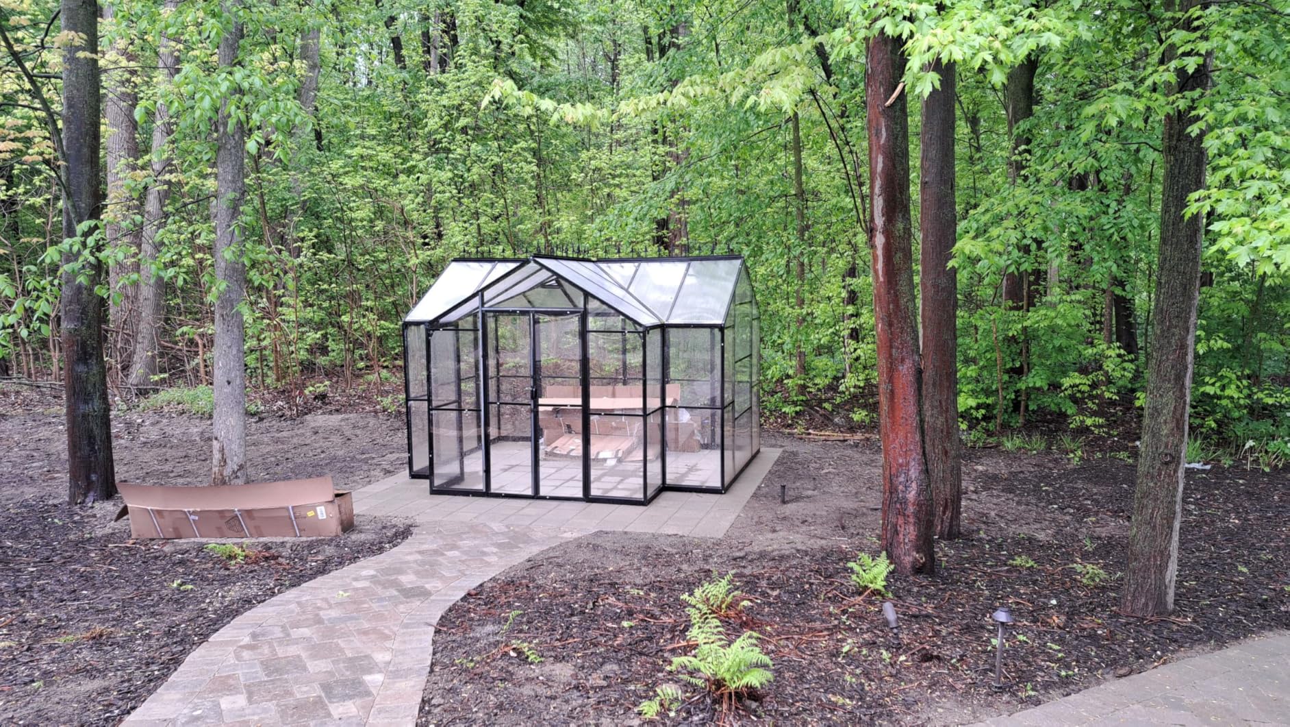 AMERLIFE 12x10x8 FT Hybrid Polycarbonate Greenhouse, Quick-Connect Aluminum Frame with Dual Roof Vents & Double Doors, Walk-in Outdoor Garden Greenhouse with Gutters customer photo 1