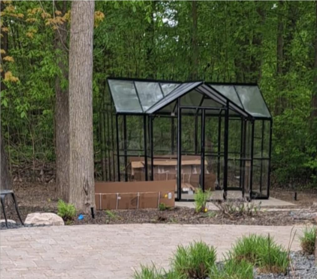 AMERLIFE 12x10x8 FT Hybrid Polycarbonate Greenhouse, Quick-Connect Aluminum Frame with Dual Roof Vents & Double Doors, Walk-in Outdoor Garden Greenhouse with Gutters customer photo 2