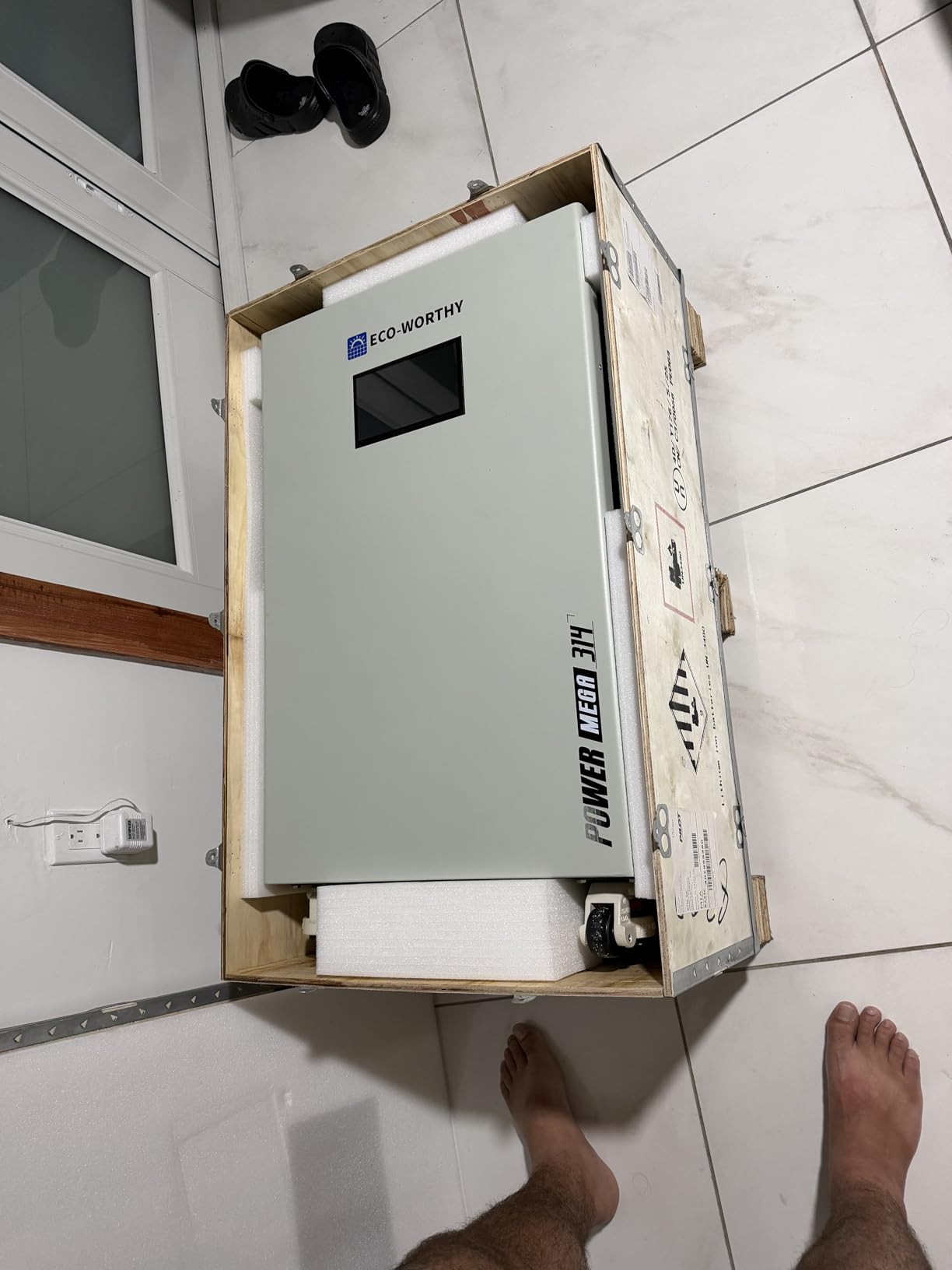 ECO-WORTHY Powermega 48V 314Ah LiFePO4 Battery, 16.1kWh Energy Storage with Breakers, 200A Active Balancing BMS, Aerosol Fire Protection, 7