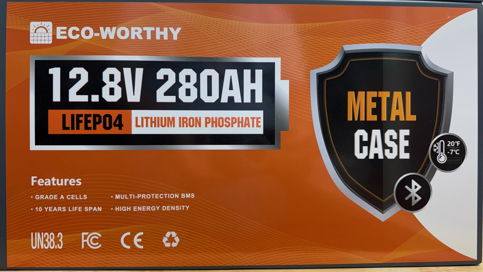 ECO-WORTHY 12V 280Ah Metal Case LiFePO4 Lithium Battery with Bluetooth, Low-Temp Protection, Built in 200A BMS, 3584Wh Max for Off-Grid Solar, RV, Camper, Trolling Motor, Home Use customer photo 1