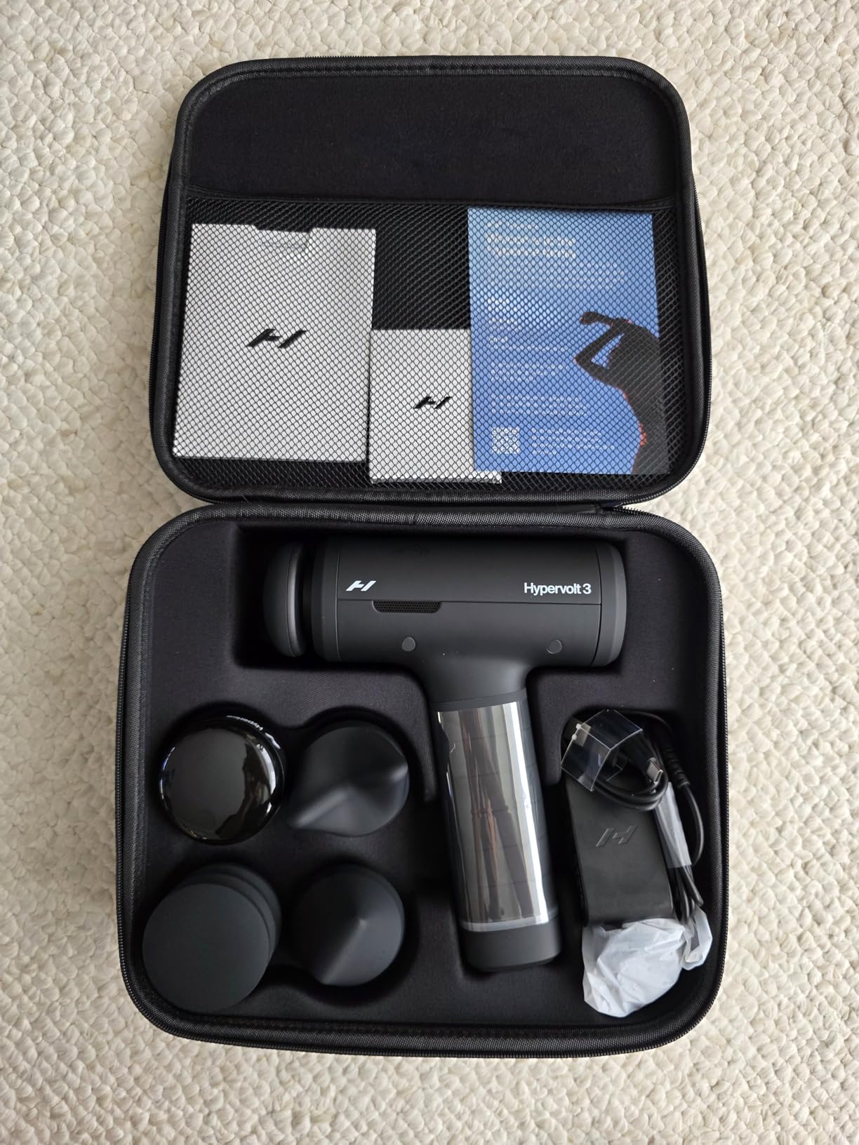 Hypervolt 3 - QuietGlide Technology Handheld Percussion Massage Gun | 5 Speeds, 5 Interchangeable Heads | Helps Relieve Sore Muscles, Improve Mobility and Speed Up Recovery customer photo 1