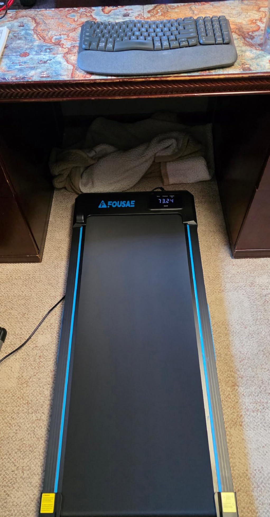Walking Pad Treadmill, 6.2MPH Under Desk Walking Pad with 10% Incline, Treadmills for Home with Double Frame, 2.75HP Brushless Drive, 12 HIIT Programs, Remote Control, 350LBS Capacity customer photo 2