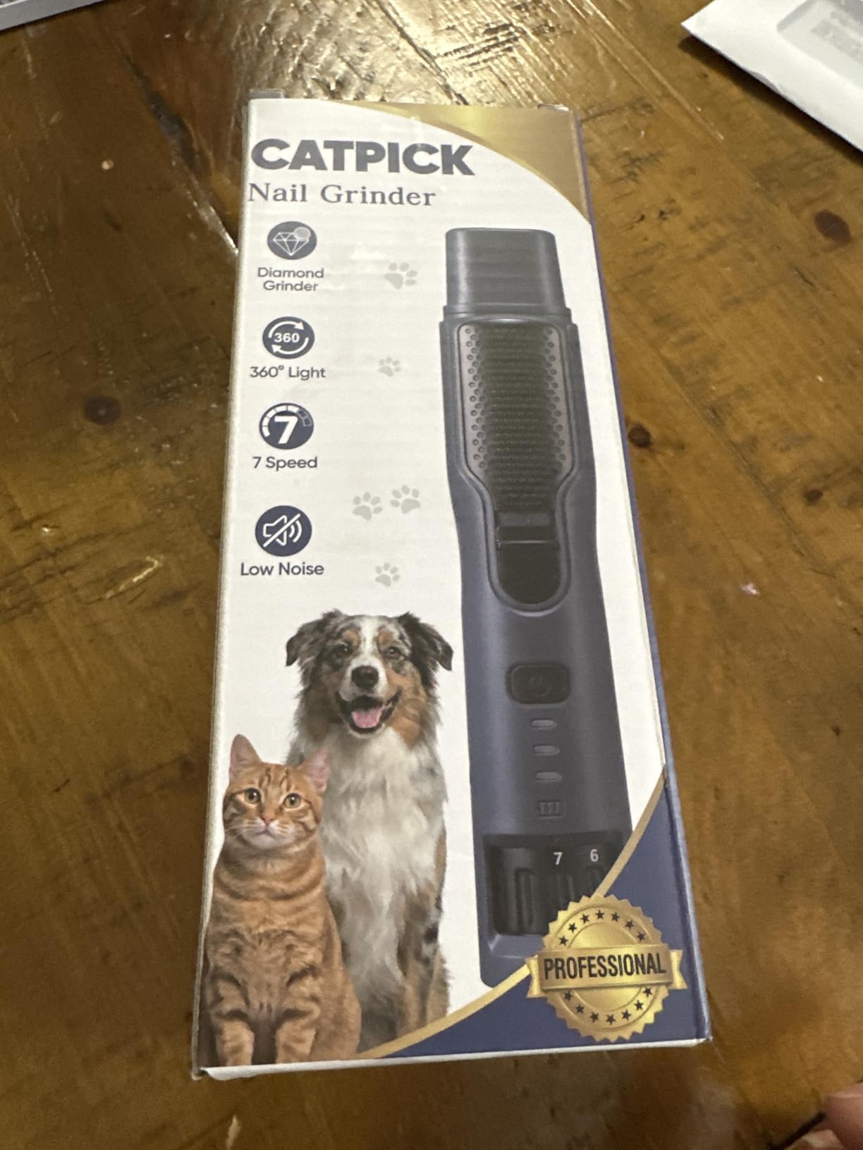 7-Speed Dog & Cat Nail Grinder with Light - Ring LED Safe to Avoid Overcut, Quiet Low Vibration & Powerful Fast, Cordless Rechargeable Toenail Trimmer for Small & Large Puppy & Breeds Paws(Blue) customer photo 2