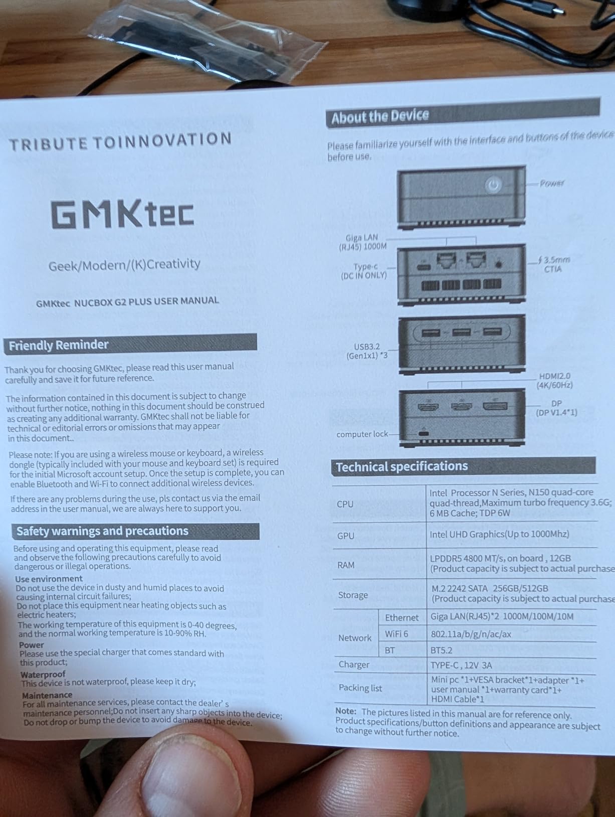 GMKtec Mini PC Computers Intel N95 Processor (Turbo 3.4GHz) 8GB DDR4 256GB SSD Desktop Computer 4K Dual HDMI Display/3x USB3.2/WiFi 5 BT5.0/RJ45 Ethernet Nucbox G3S customer photo 1