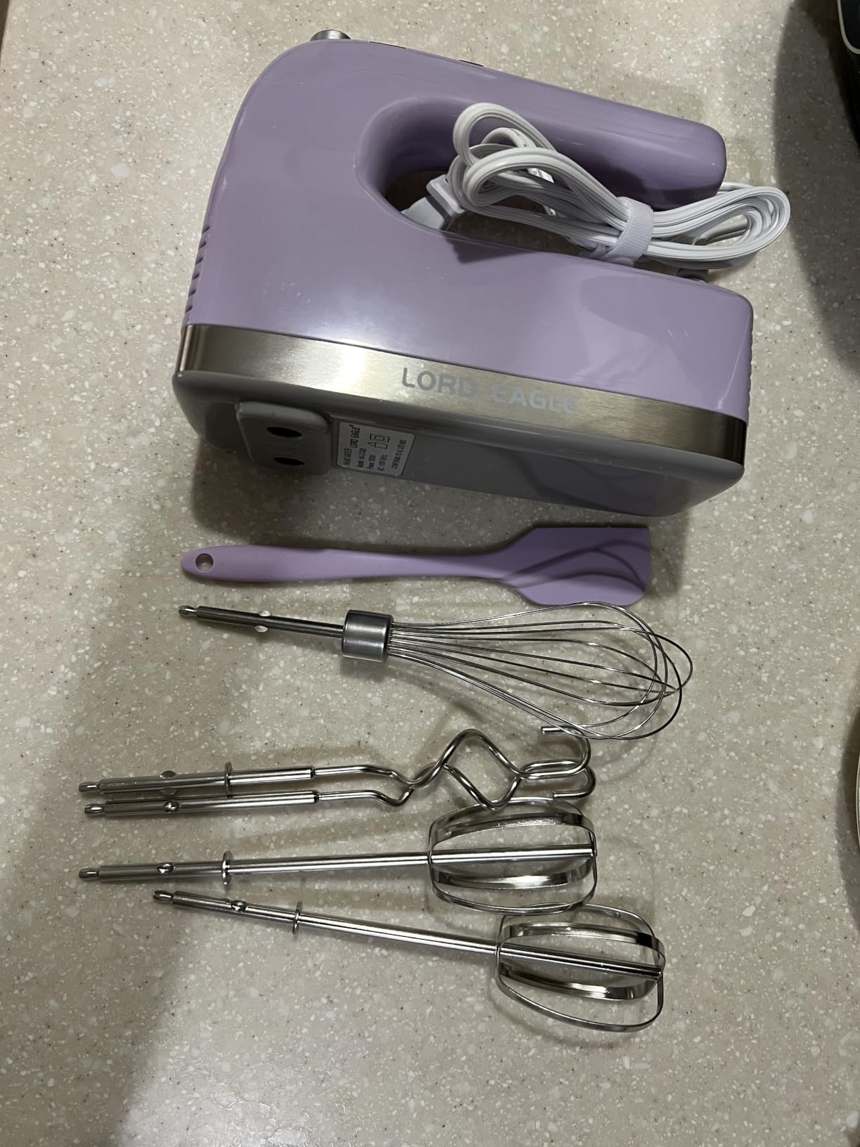 Lord Eagle 9-Speed Digital Hand Mixer Electric Handheld, 500W DC Motor Kitchen Mixer for Cake Baking, Lightweight Egg Beaters with Stain-resistant & Waterproof Storage Bag & 6 Accessories customer photo 2