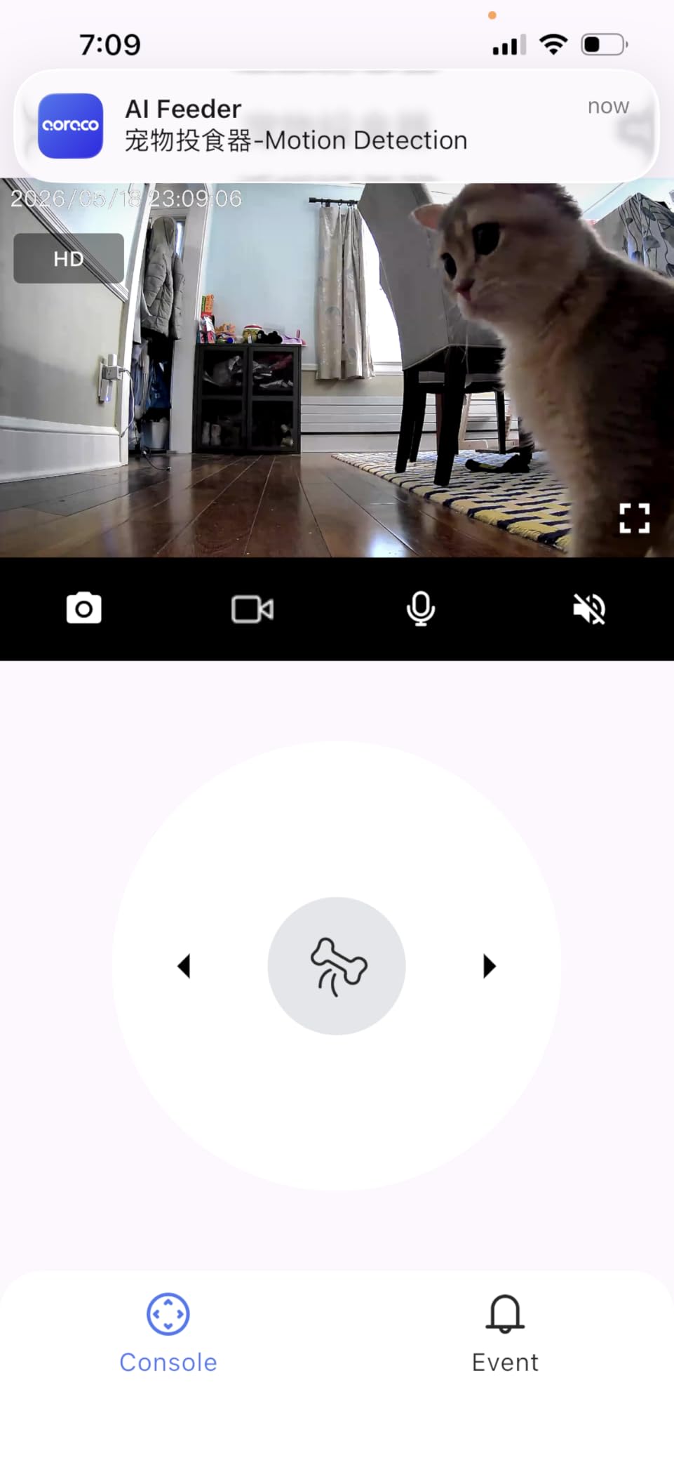 2026 3K Pet Camera Treat Dispenser, 32ft Remote Tossing for Dogs & Cats - Reduces Separation Anxiety, 360° View, Security Indoor Cam w/ Phone App, Barking Alerts, No Subscription, 5G WiFi, Robot M3 customer photo 1