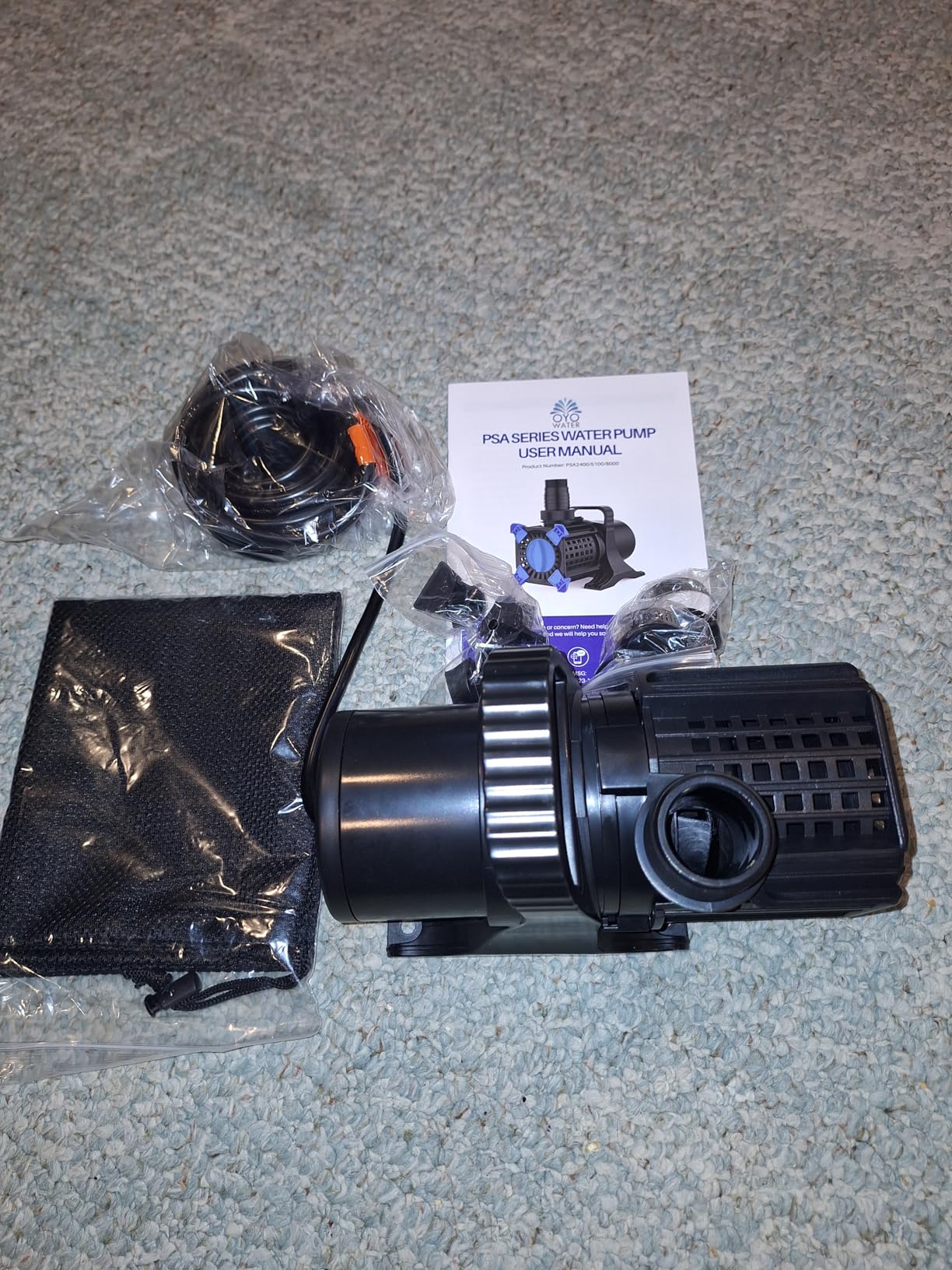 OYO WATER Pond Pump, 2600 GPH Adjustable Flow Submersible Water Pump with Filter Bag, Copper Motor, IPX8 Waterproof for Outdoor Koi Pond, Fountain, Waterfall, Hydroponics customer photo 1