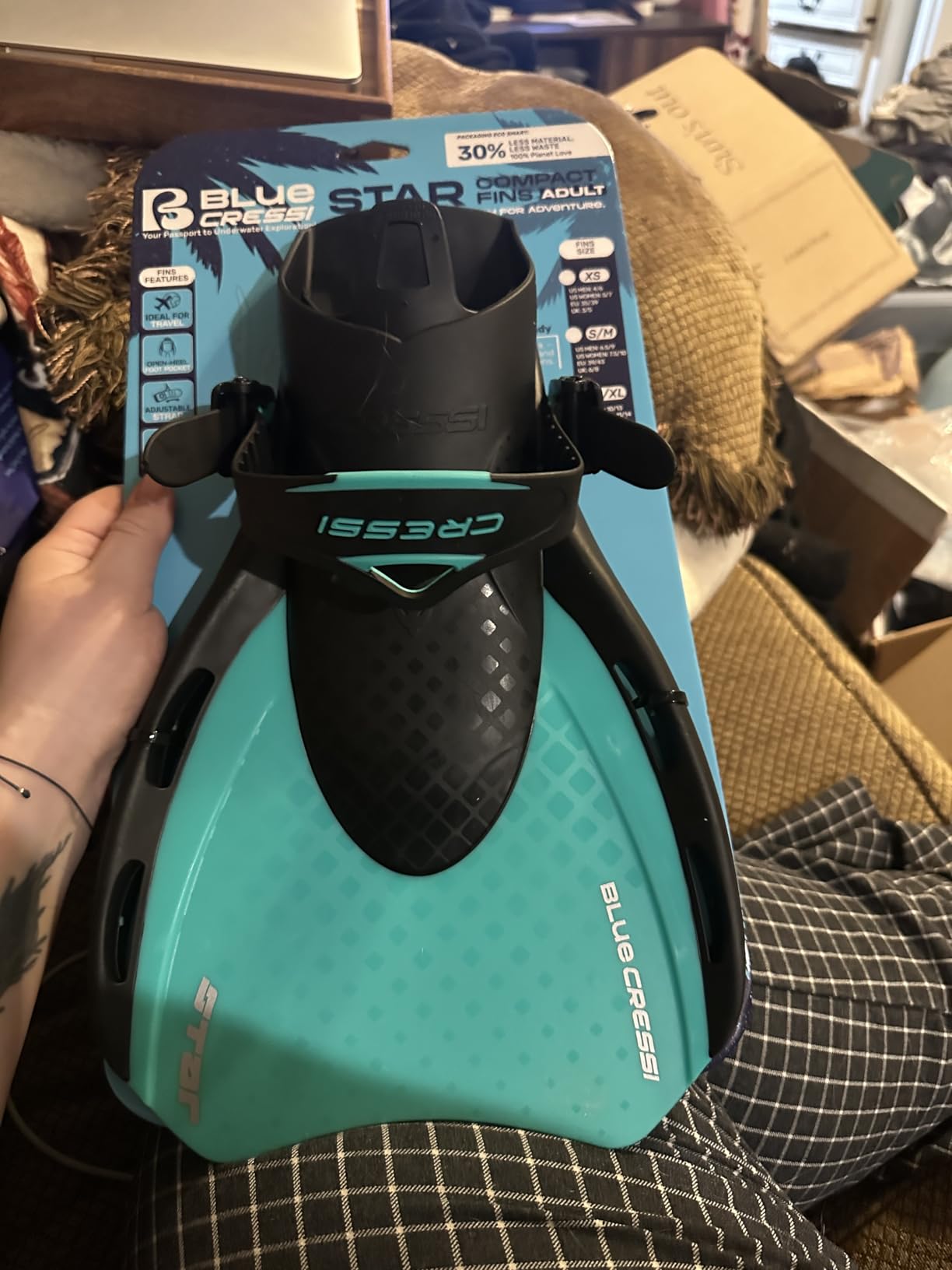Cressi Star Short Adjustable Open Heel Fins - Light for Travel, Robust and Durable Design - Designed in Italy customer photo 1
