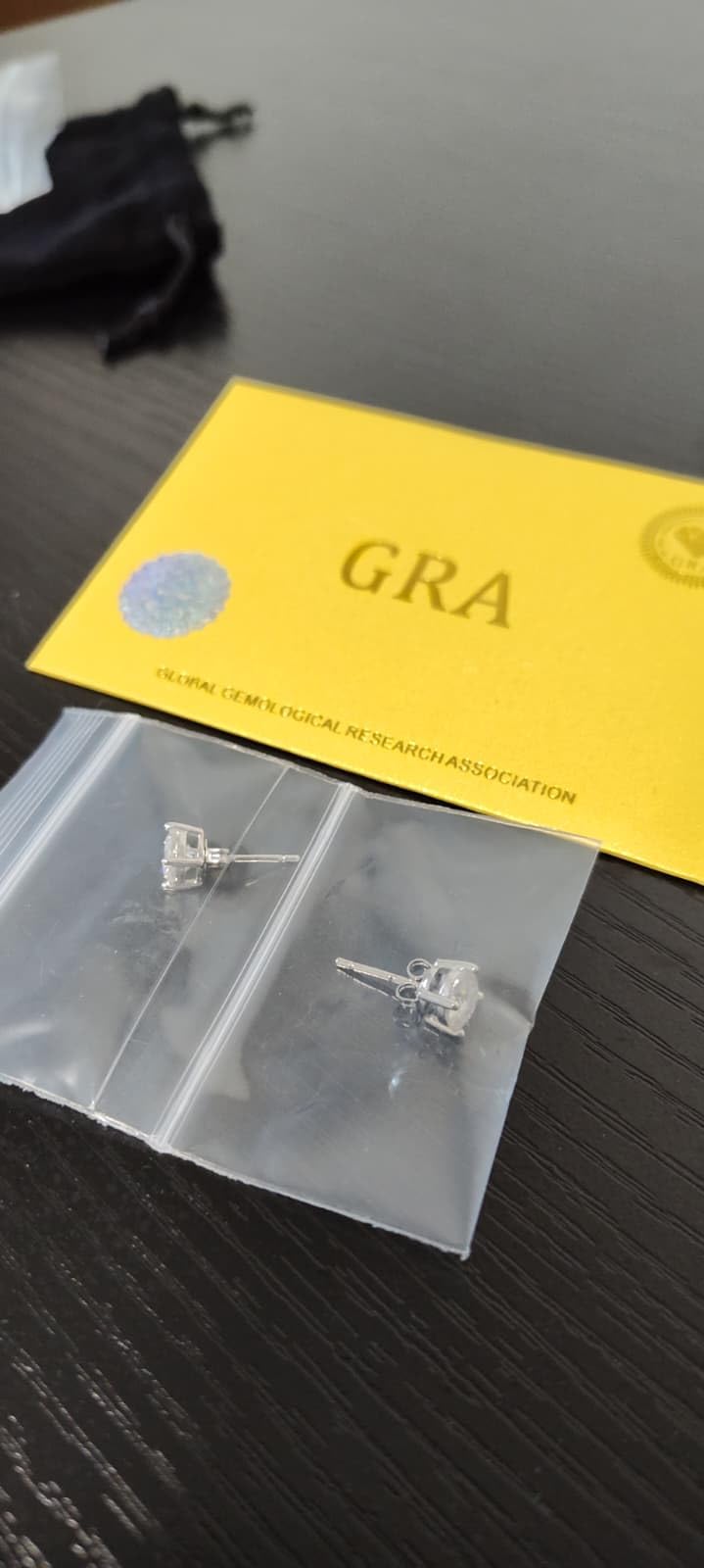 Moissanite Stud Earrings, 0.5CT-2CT 18K White Gold Plated Hypoallergenic Stud Earrings for Women Men, Round Moissanite Earrings Lab Created Diamond Stud Earrings D Color VVS1 customer photo 2
